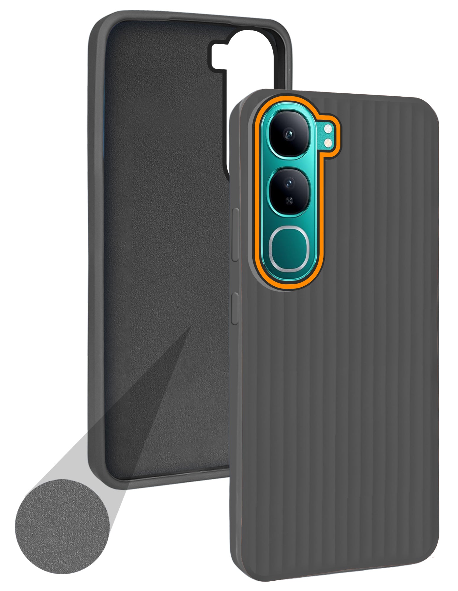 For Vivo Y300 Back Cover Case (Minimalist Professional Look | Inside Fiber Cloth | Camera Protection Bump | Line Texture)