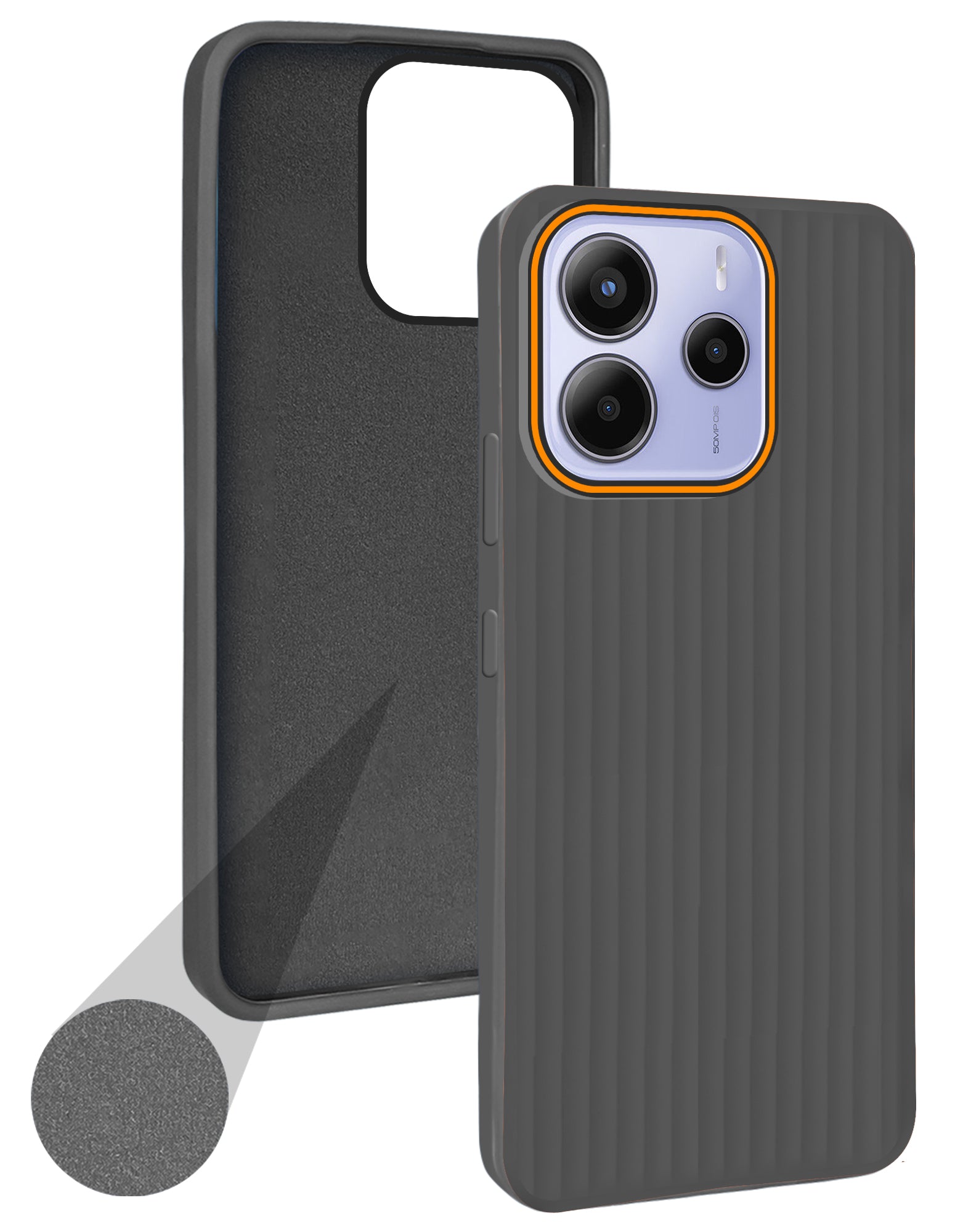 For Redmi Note 14 5G | Redmi Note 14 SE Back Cover Case (Minimalist Professional Look | Inside Fiber Cloth | Camera Protection Bump | Line Texture)