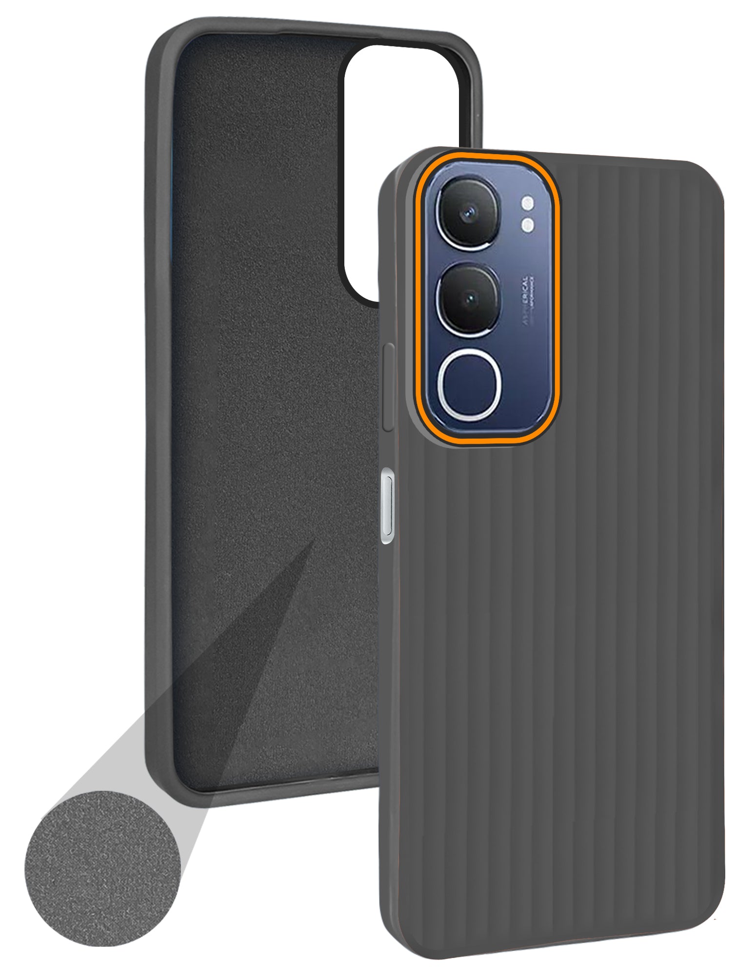 For Vivo Y29 Back Cover Case (Minimalist Professional Look | Inside Fiber Cloth | Camera Protection Bump | Line Texture)