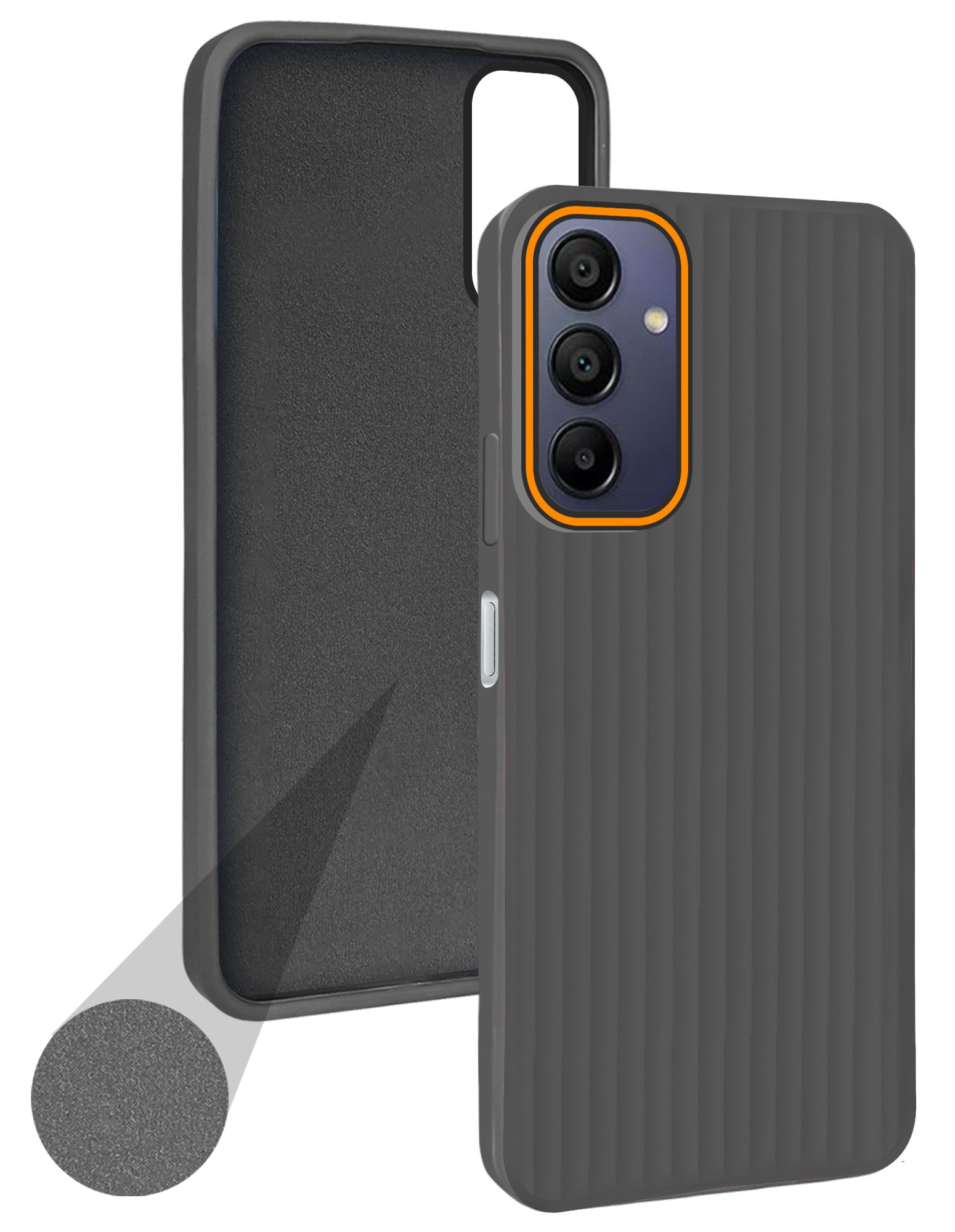 For Samsung Galaxy A15 5G Back Cover Case (Minimalist Professional Look | Inside Fiber Cloth | Camera Protection Bump | Line Texture)