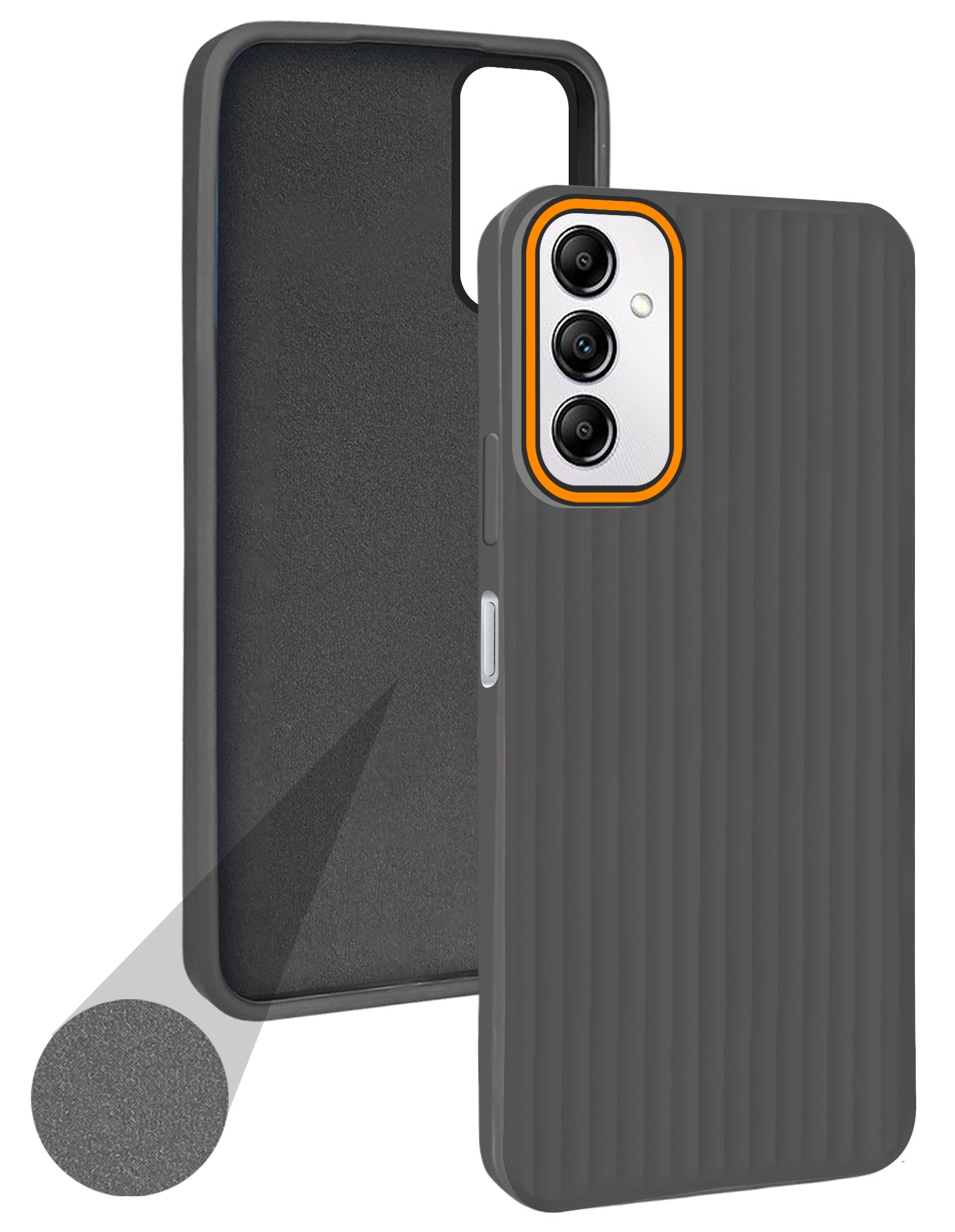 For Samsung Galaxy A14 4G | 5G Back Cover Case (Minimalist Professional Look | Inside Fiber Cloth | Camera Protection Bump | Line Texture)