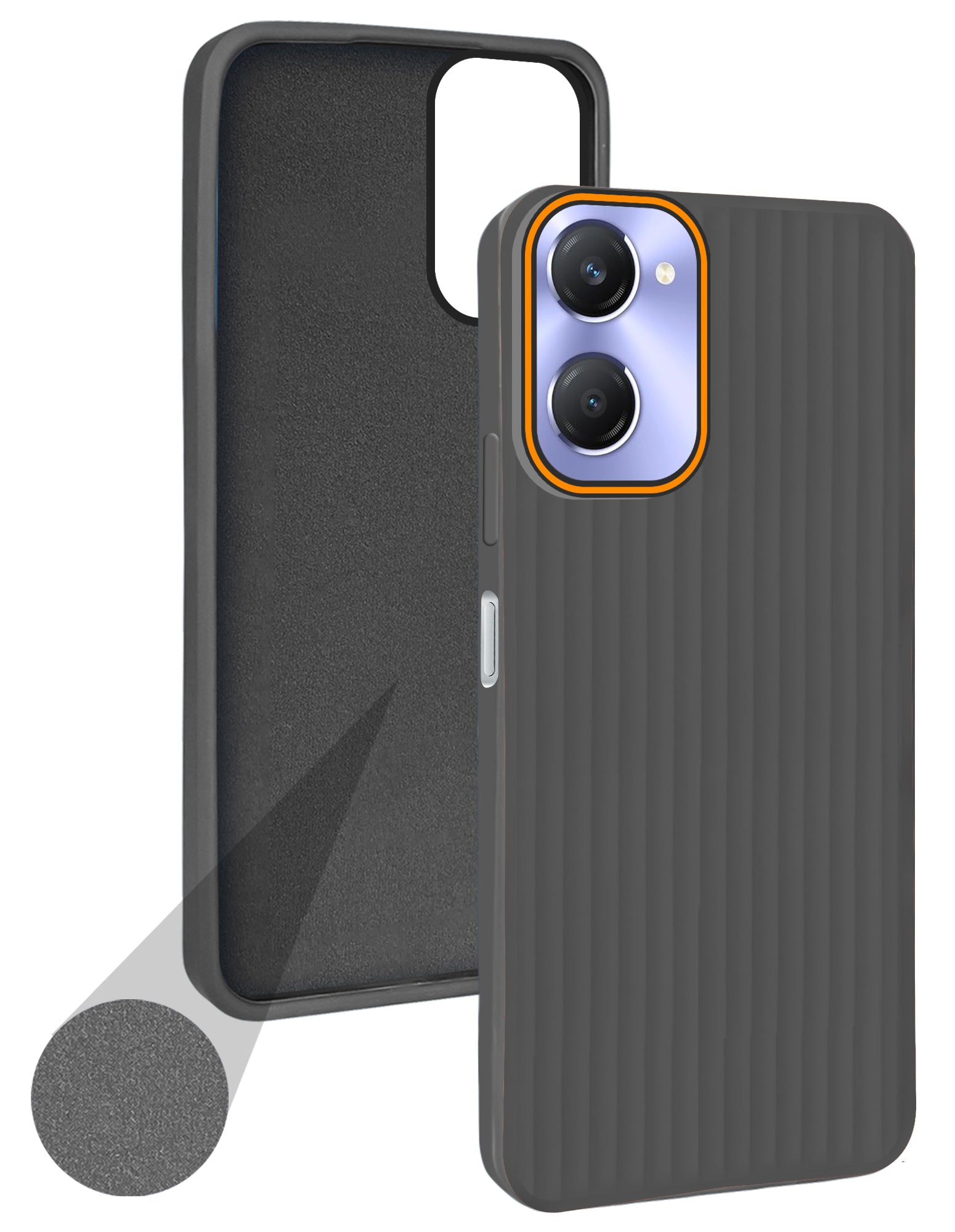 For Vivo T3 Lite 5G | Vivo Y28s 5G Back Cover Case (Minimalist Professional Look | Inside Fiber Cloth | Camera Protection Bump | Line Texture)