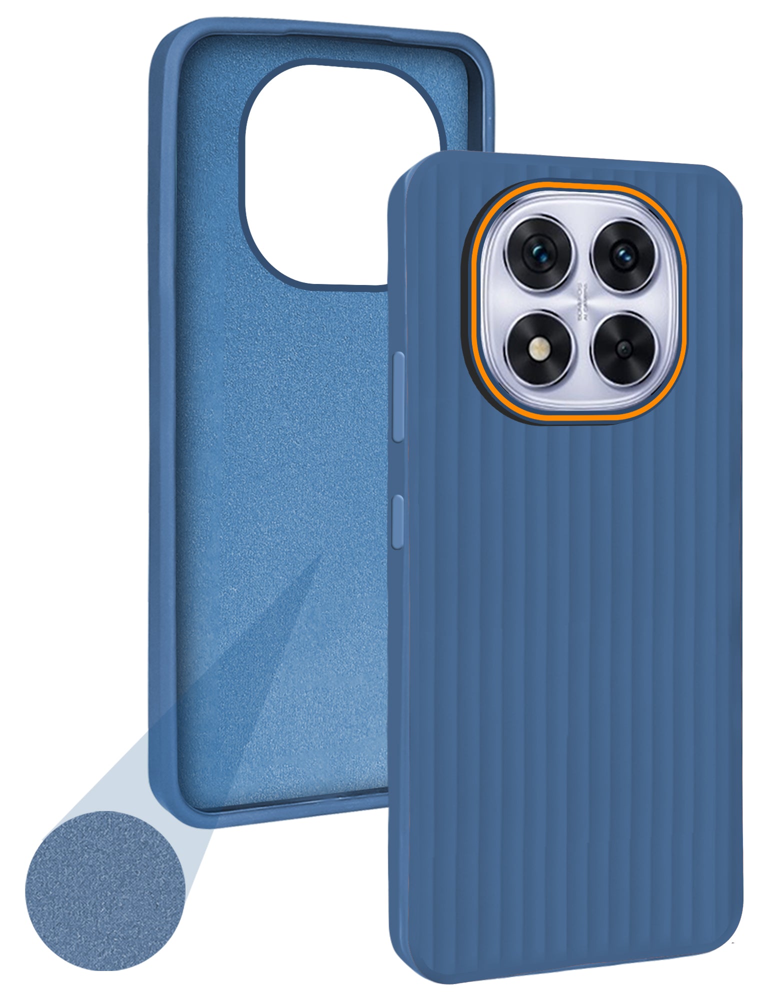 For Redmi Note 14 Pro Back Cover Case (Minimalist Professional Look | Inside Fiber Cloth | Camera Protection Bump | Line Texture)