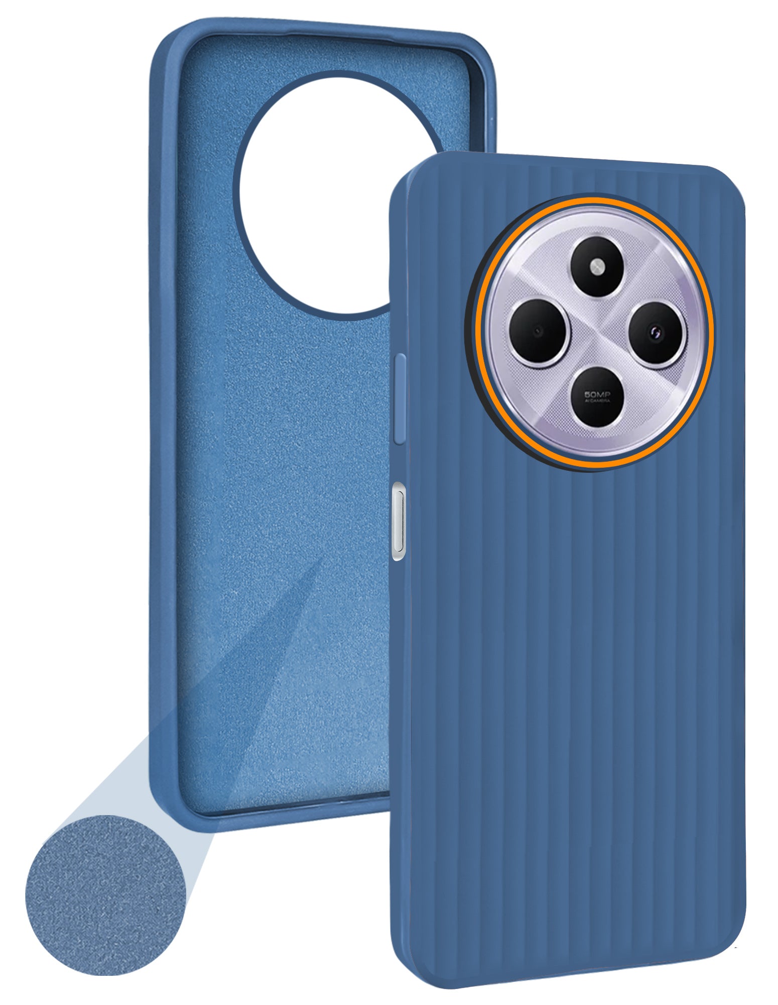 For Redmi A4 5G | Xiaomi Redmi 14C Back Cover Case (Minimalist Professional Look | Inside Fiber Cloth | Camera Protection Bump | Line Texture)