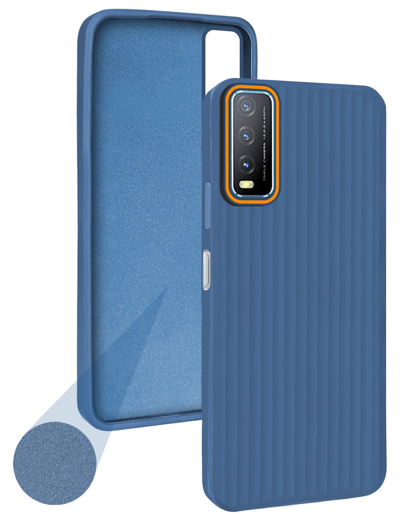 For Vivo Y20A | Y20T | Y20G Back Cover Case (Minimalist Professional Look | Inside Fiber Cloth | Camera Protection Bump | Line Texture)