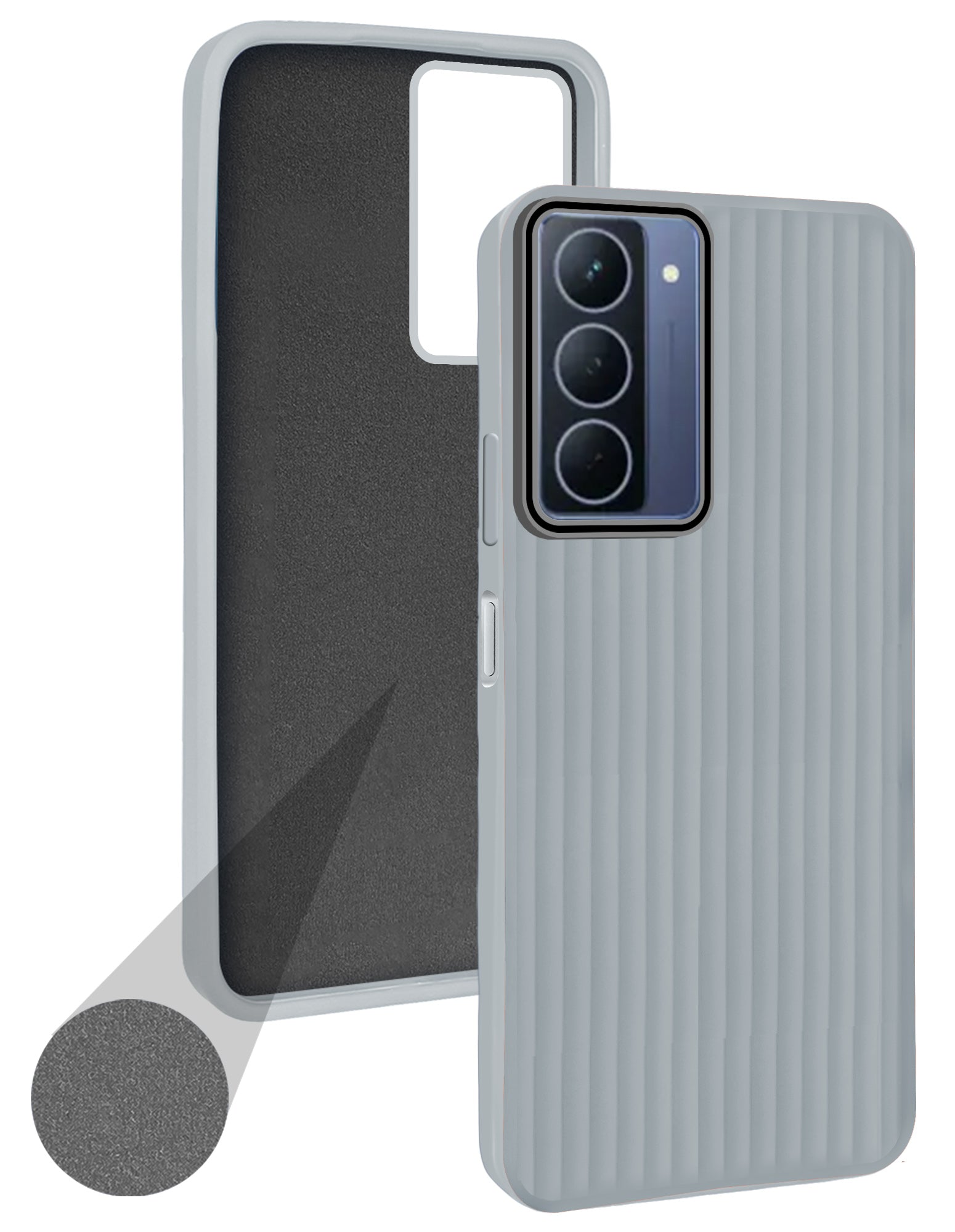 For Realme Narzo 80x Back Cover Case (Minimalist Professional Look | Inside Fiber Cloth | Camera Protection Bump | Line Texture)