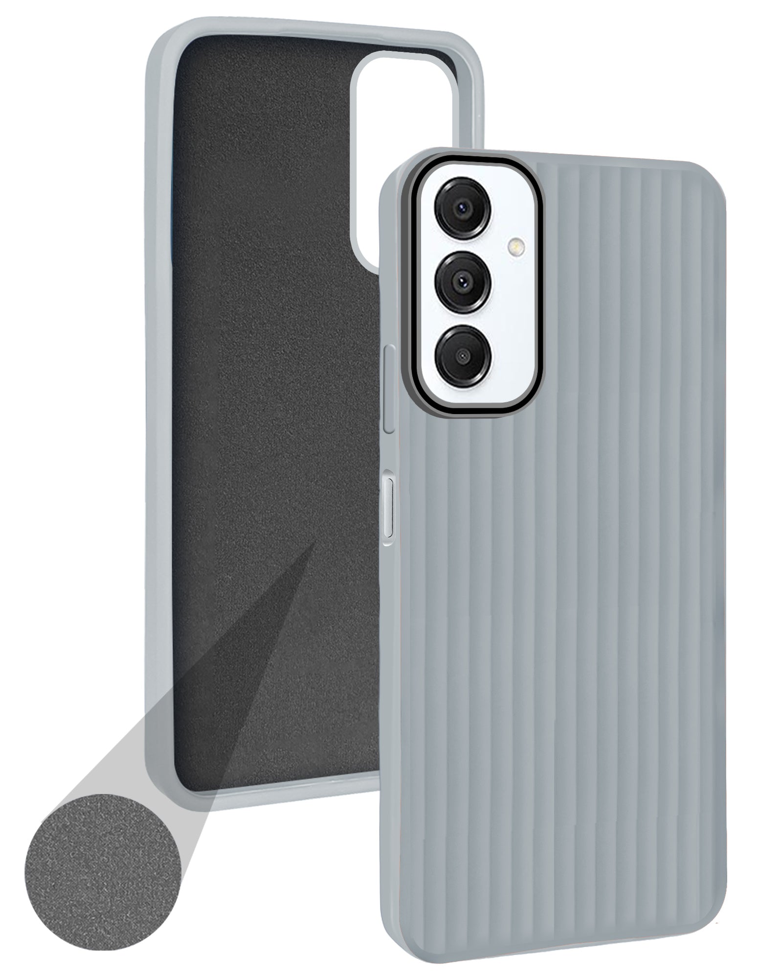 For Samsung Galaxy A16 5G Back Cover Case (Minimalist Professional Look | Inside Fiber Cloth | Camera Protection Bump | Line Texture)