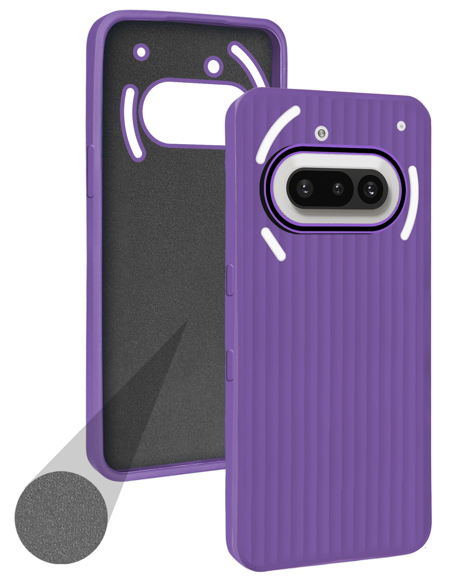 For Nothing Phone 3A 5G Back Cover Case (Minimalist Professional Look | Inside Fiber Cloth | Camera Protection Bump | Line Texture)