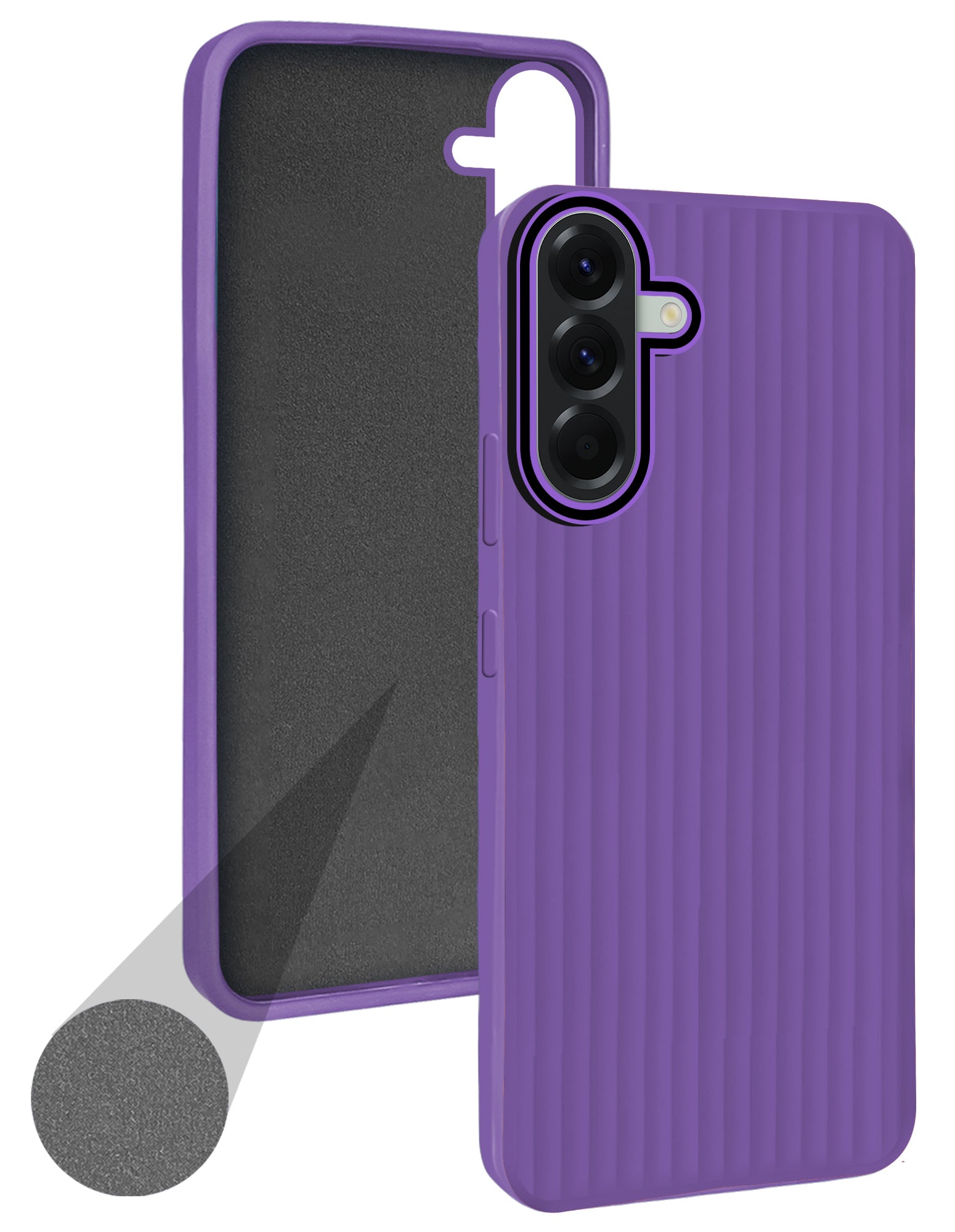 For Samsung Galaxy A56 Back Cover Case (Minimalist Professional Look | Inside Fiber Cloth | Camera Protection Bump | Line Texture)