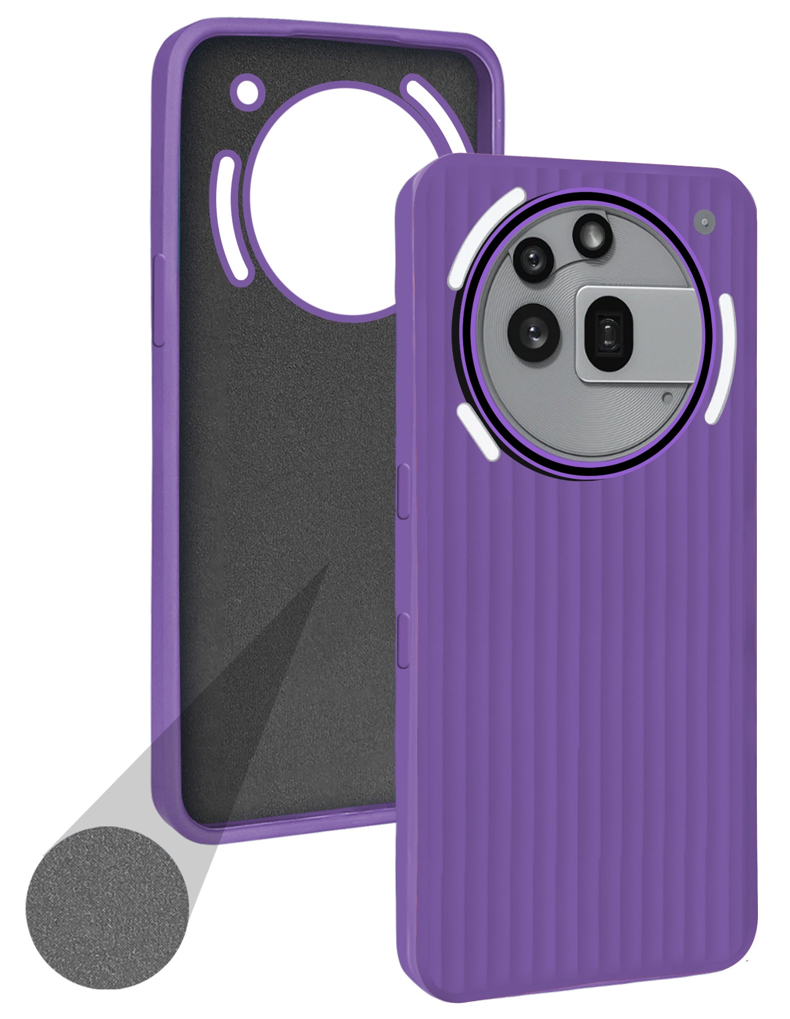For Nothing Phone 3A Pro 5G Back Cover Case (Minimalist Professional Look | Inside Fiber Cloth | Camera Protection Bump | Line Texture)
