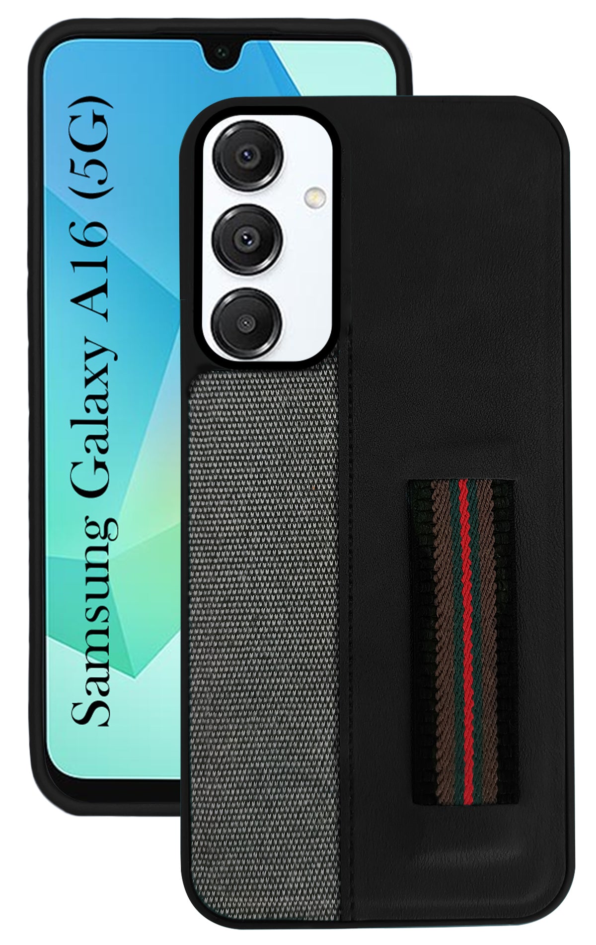 For Samsung Galaxy A16 5G Back Cover Case ( Professional PU Leather | Strip Chain Holder Socket)