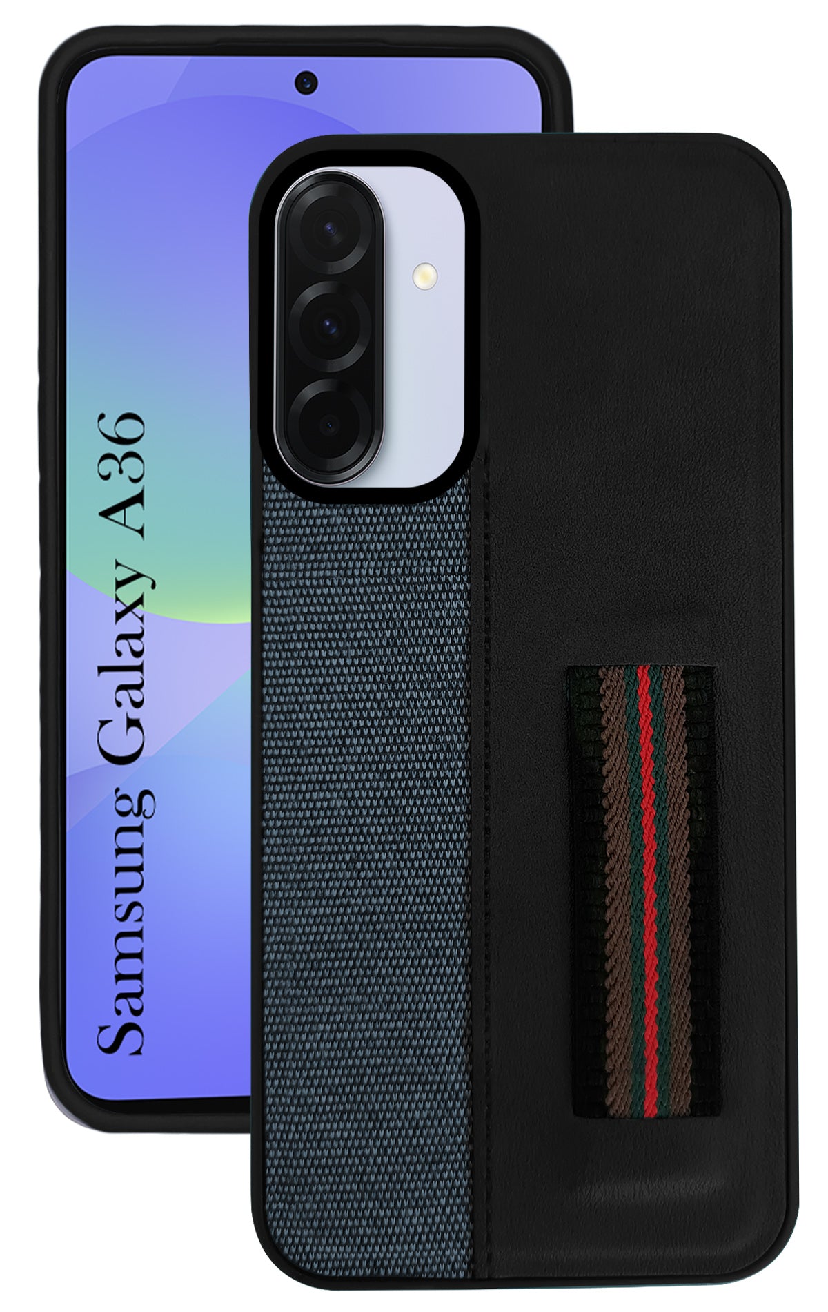 For Samsung Galaxy A36 5G Back Cover Case ( Professional PU Leather | Strip Chain Holder Socket)