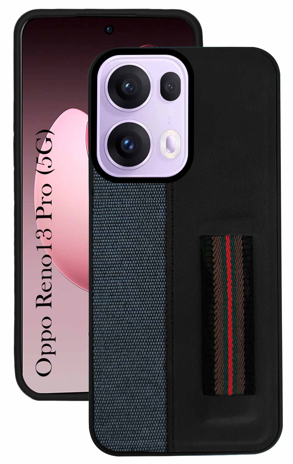 For Oppo Reno13 Pro 5G | Oppo Reno 13 Pro 5G Back Cover Case ( Professional PU Leather | Strip Chain Holder Socket)