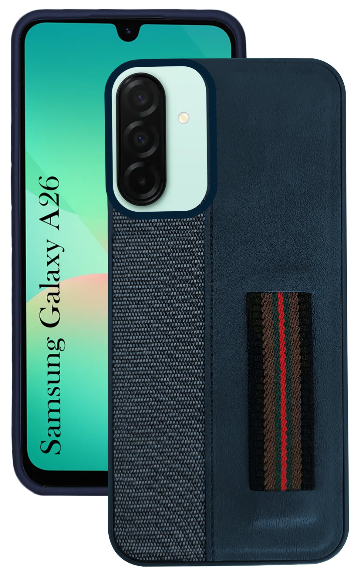 For Samsung Galaxy A26 5G Back Cover Case ( Professional PU Leather | Strip Chain Holder Socket)