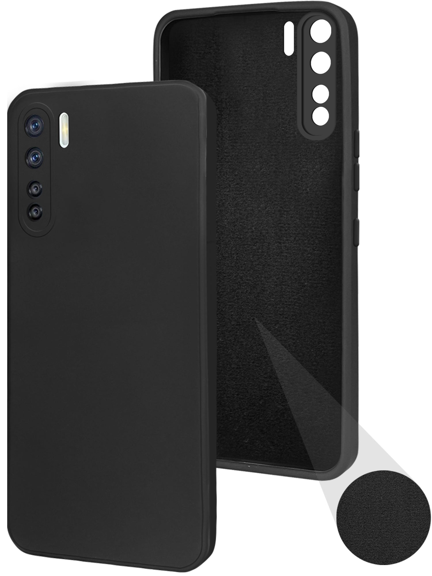 For Oppo A35 Back Cover Case ( Matte Finish Silicone with Inside Fiber cloth)