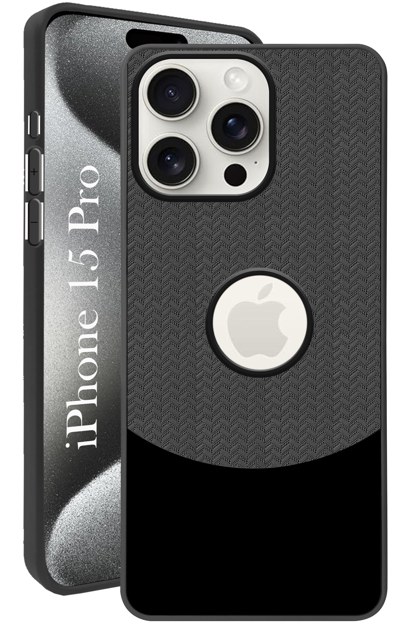 For Apple iPhone 15 Pro Back Cover Case (Elegant PU Leather Finish | Premium Minimalist Professional | Camera Protection Bump)