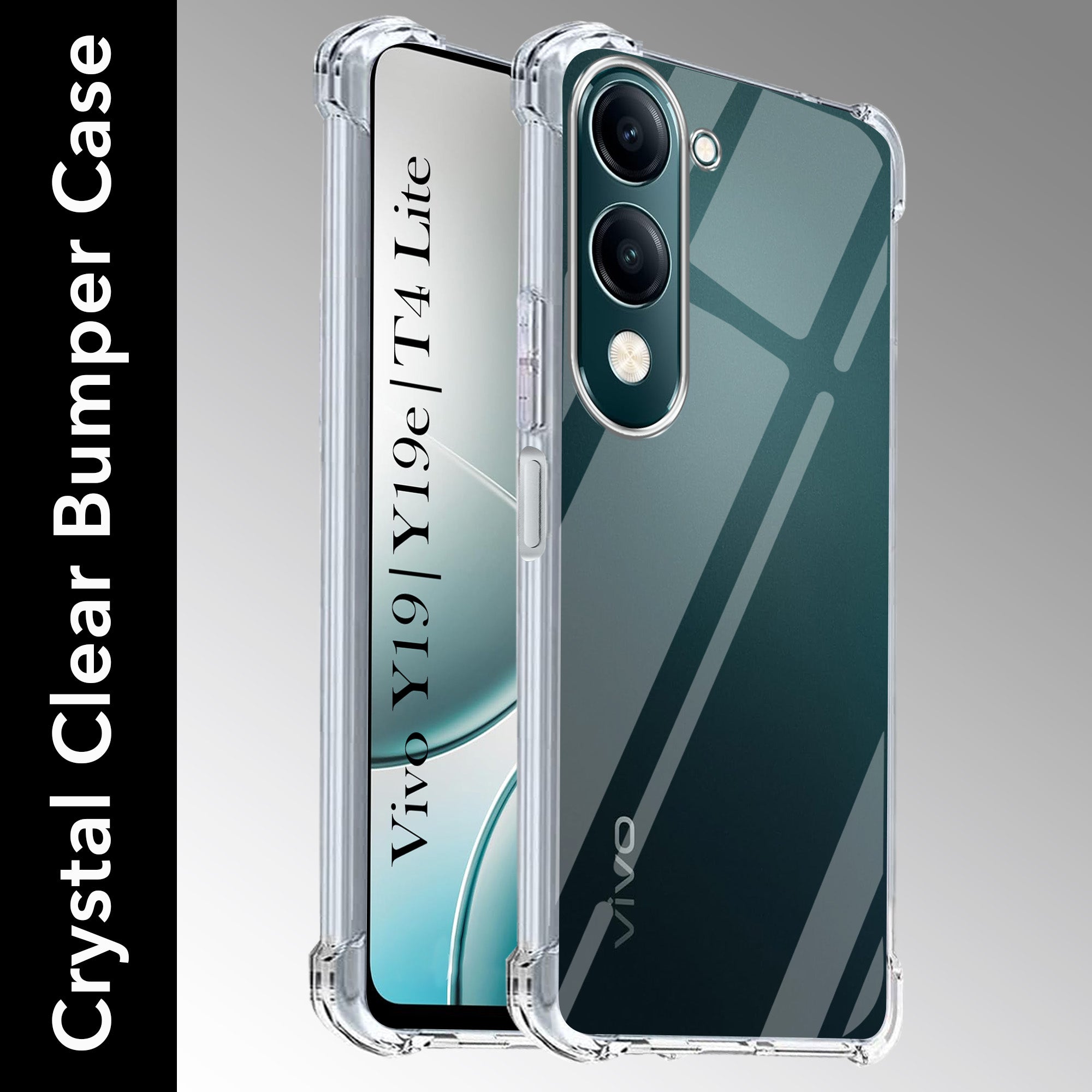 For Vivo Y19 | Vivo Y19e | Vivo T4 Lite Back Cover Case Shockproof Crystal-Clear | Drop & Camera Protection | Hard Polycarbonate)