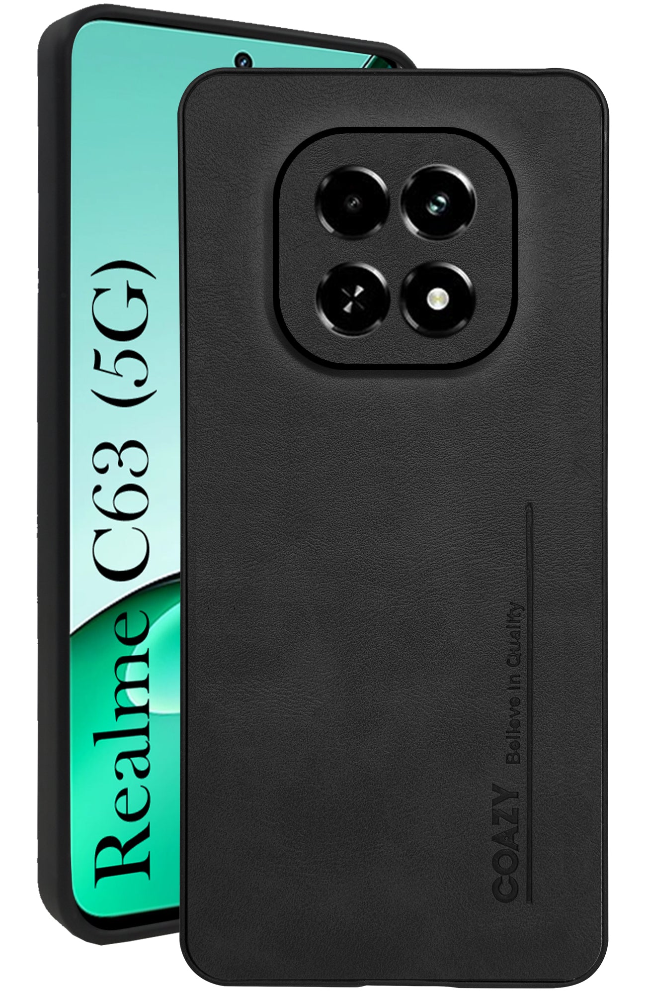 For Realme C63 5G Back Cover Case (Professional Vegan Leather | Camera Protection | Slim & Soft)