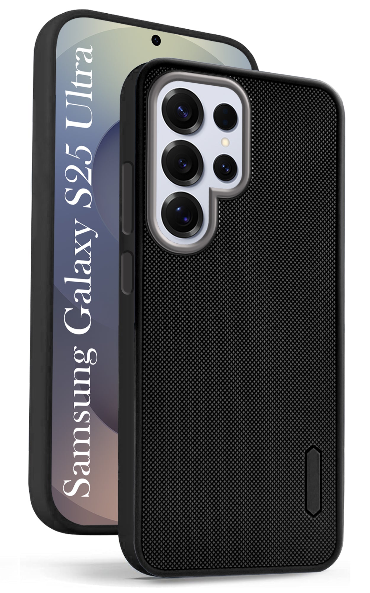 For Samsung Galaxy S25 Ultra Back Cover Case (Textured Grip Design | Micro-Fiber Cloth Inside | Slim and Light Weight | Soft Touch and Feel | Black)