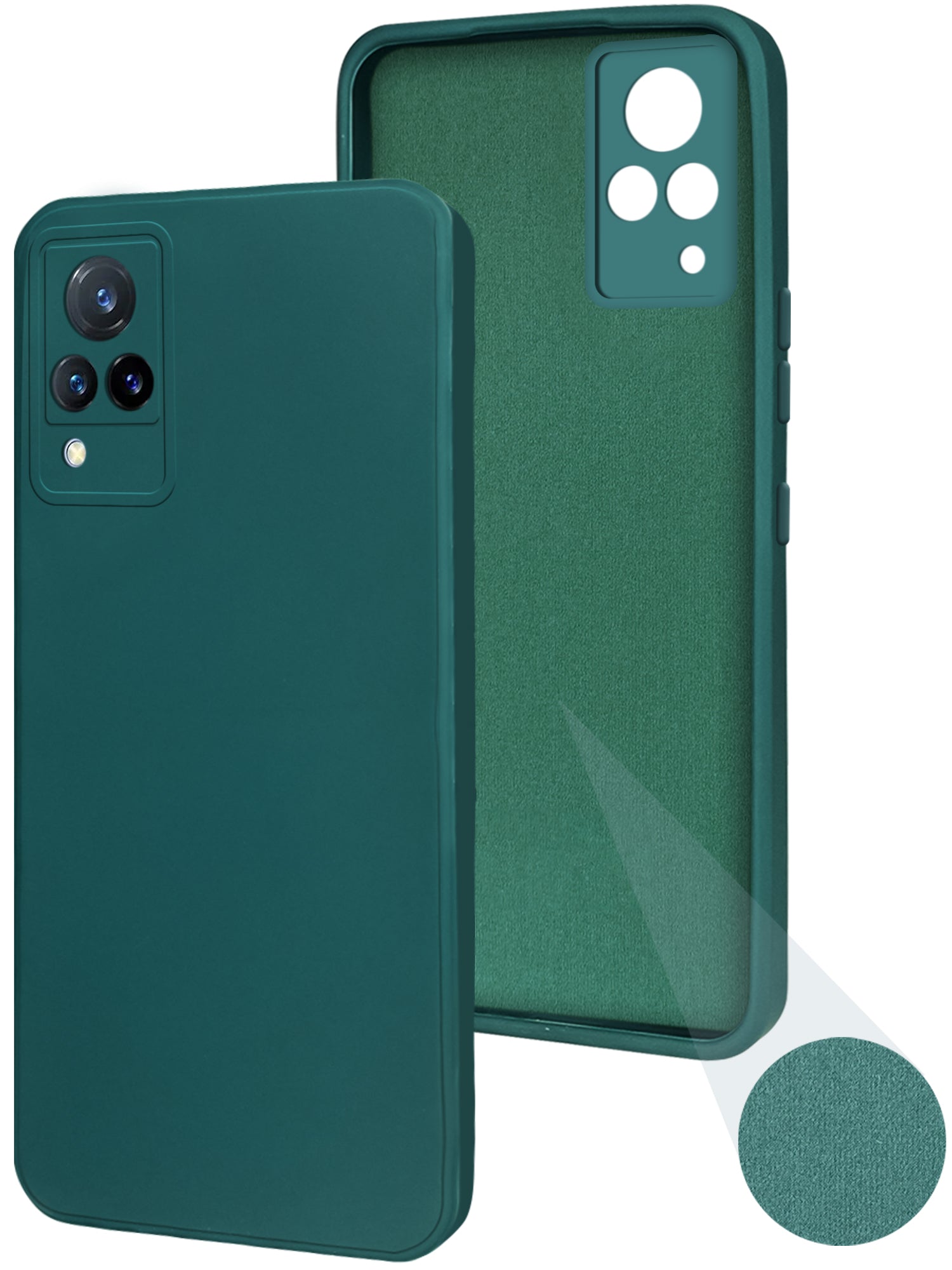 For Vivo V21 | Vivo V21 5G Back Cover Case ( Matte Finish Silicone with Inside Fiber cloth)