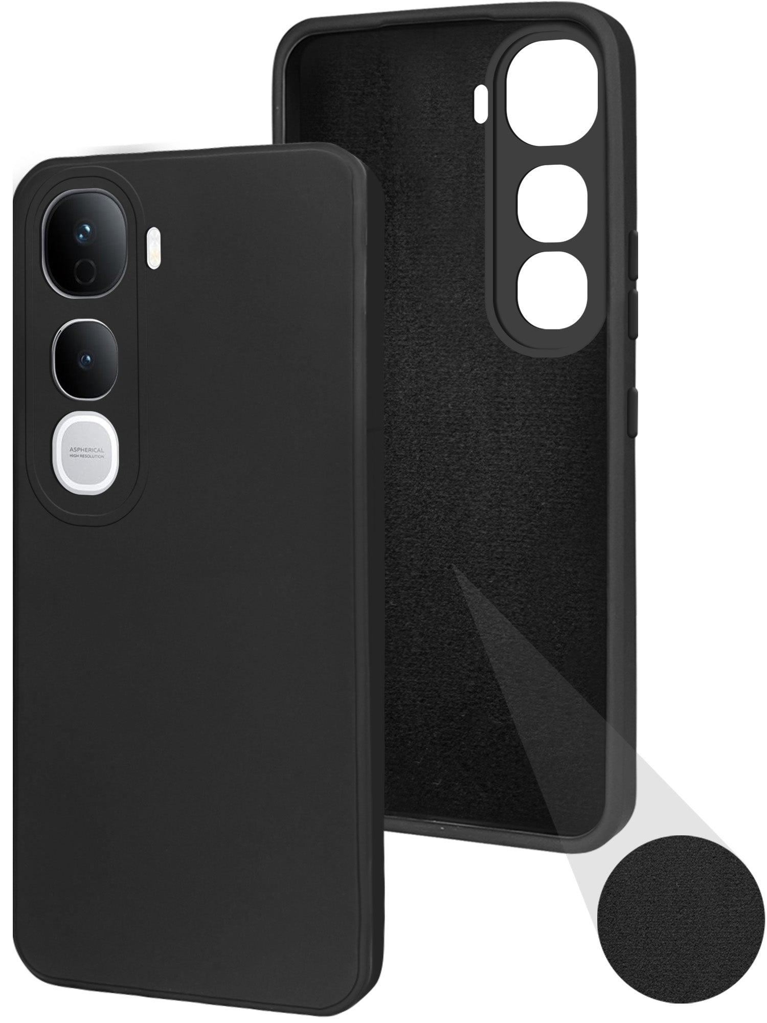 For Vivo Y400 Pro Back Cover Case ( Matte Finish Silicone with Inside Fiber cloth)