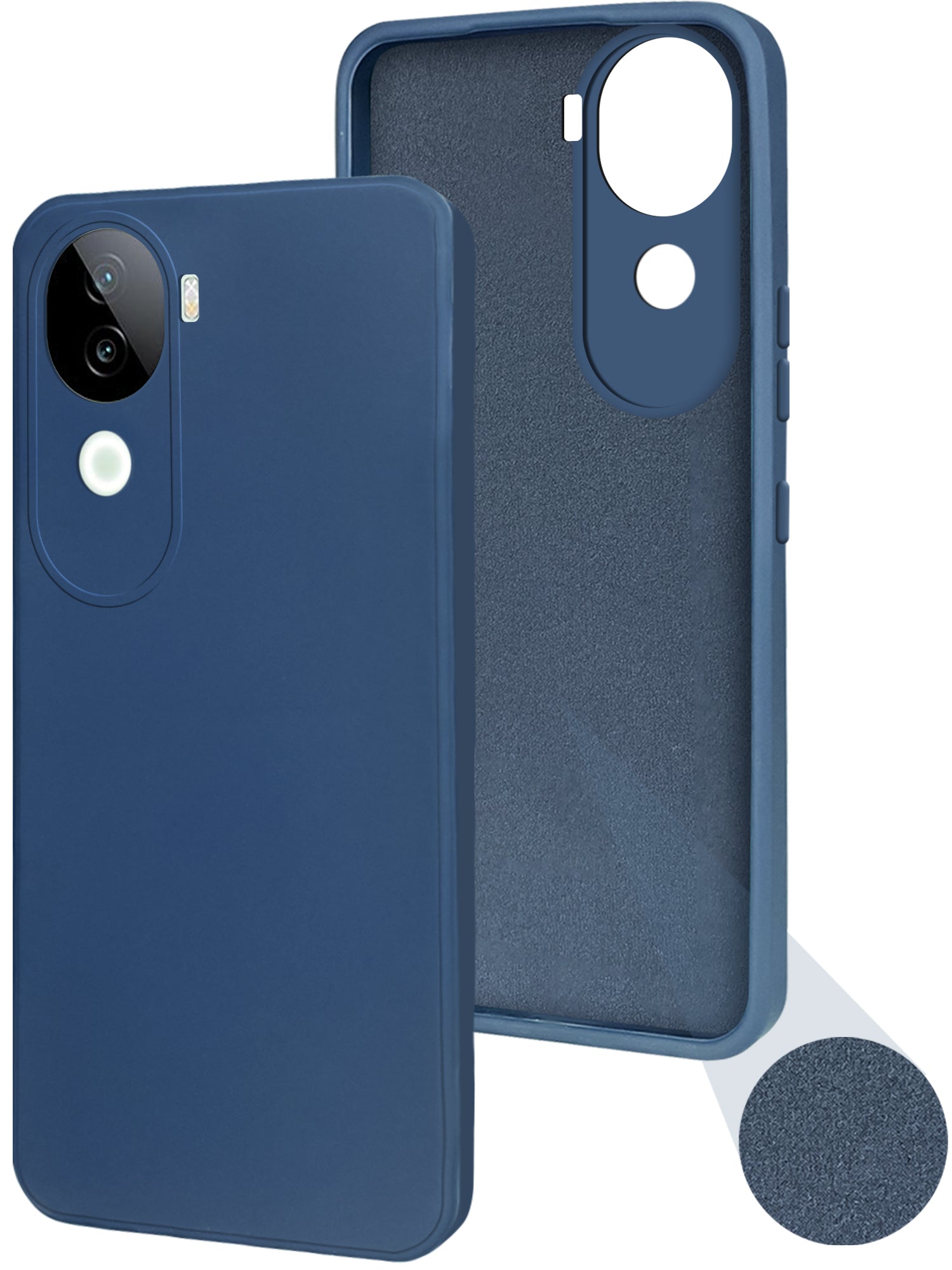 For Vivo iQOO Z9s Back Cover Case ( Matte Finish Silicone with Inside Fiber cloth)