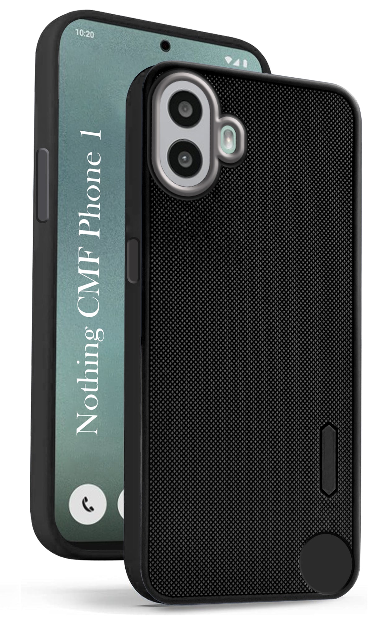 For Nothing CMF Phone 1 Back Cover Case (Textured Grip Design | Micro-Fiber Cloth Inside | Slim and Light Weight | Soft Touch and Feel | Black)
