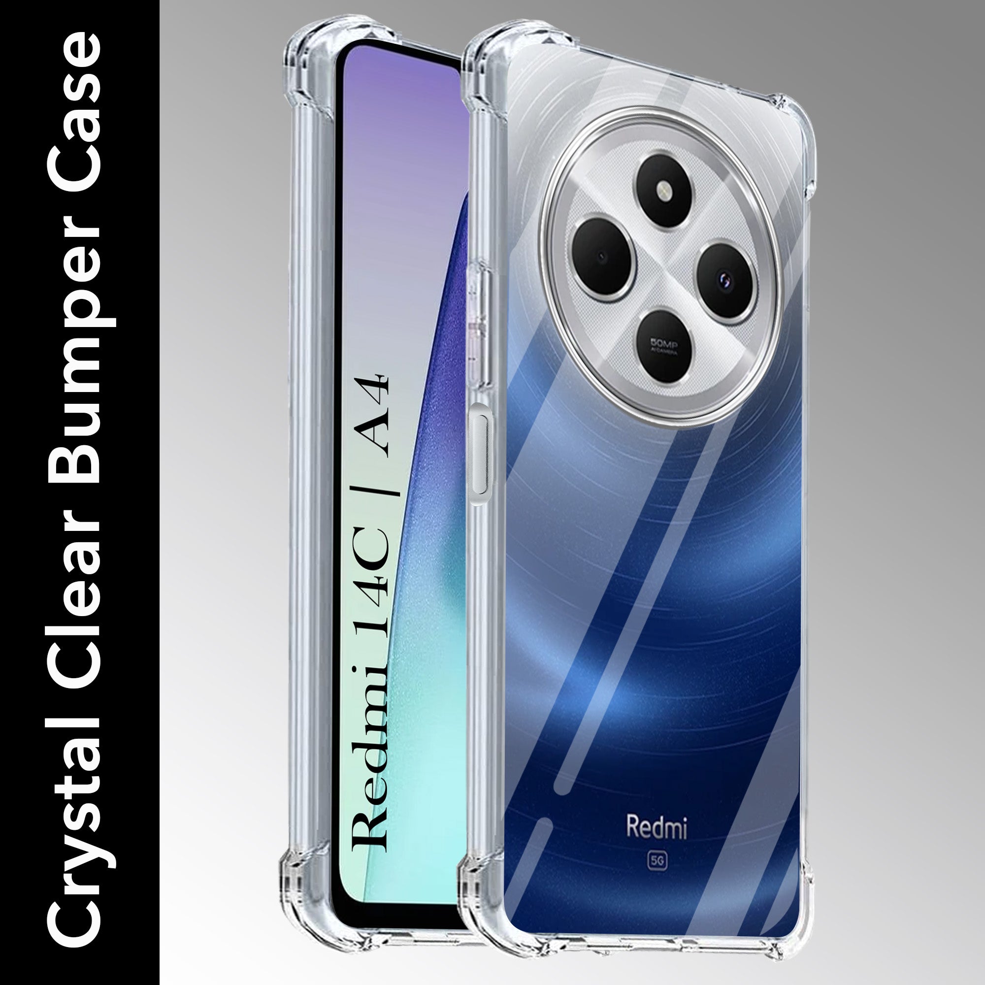 For Redmi A4 5G | Xiaomi Redmi 14C Back Cover Shockproof Crystal-Clear (Drop & Camera Protection | Hard Polycarbonate)