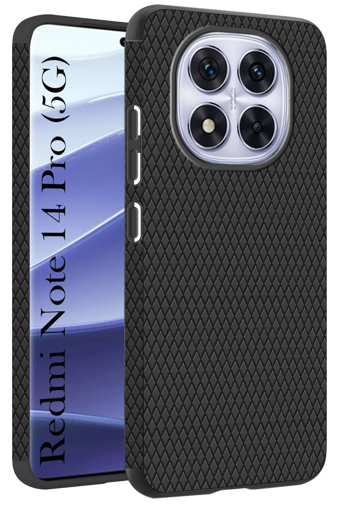 For Redmi Note 14 Pro Back Cover Case (Liquid Silicone Side Grip C