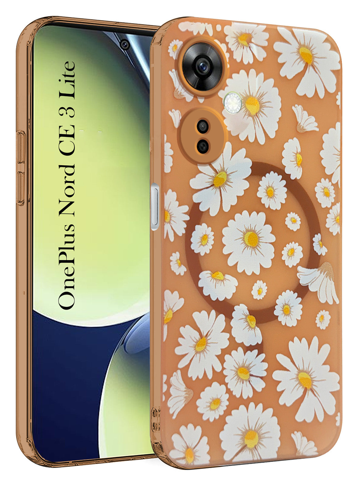 Custodia Per OnePlus Nord CE 3 Lite Con Fiori, Morbida In TPU Trasparente, Cover Protettiva Antigraffio