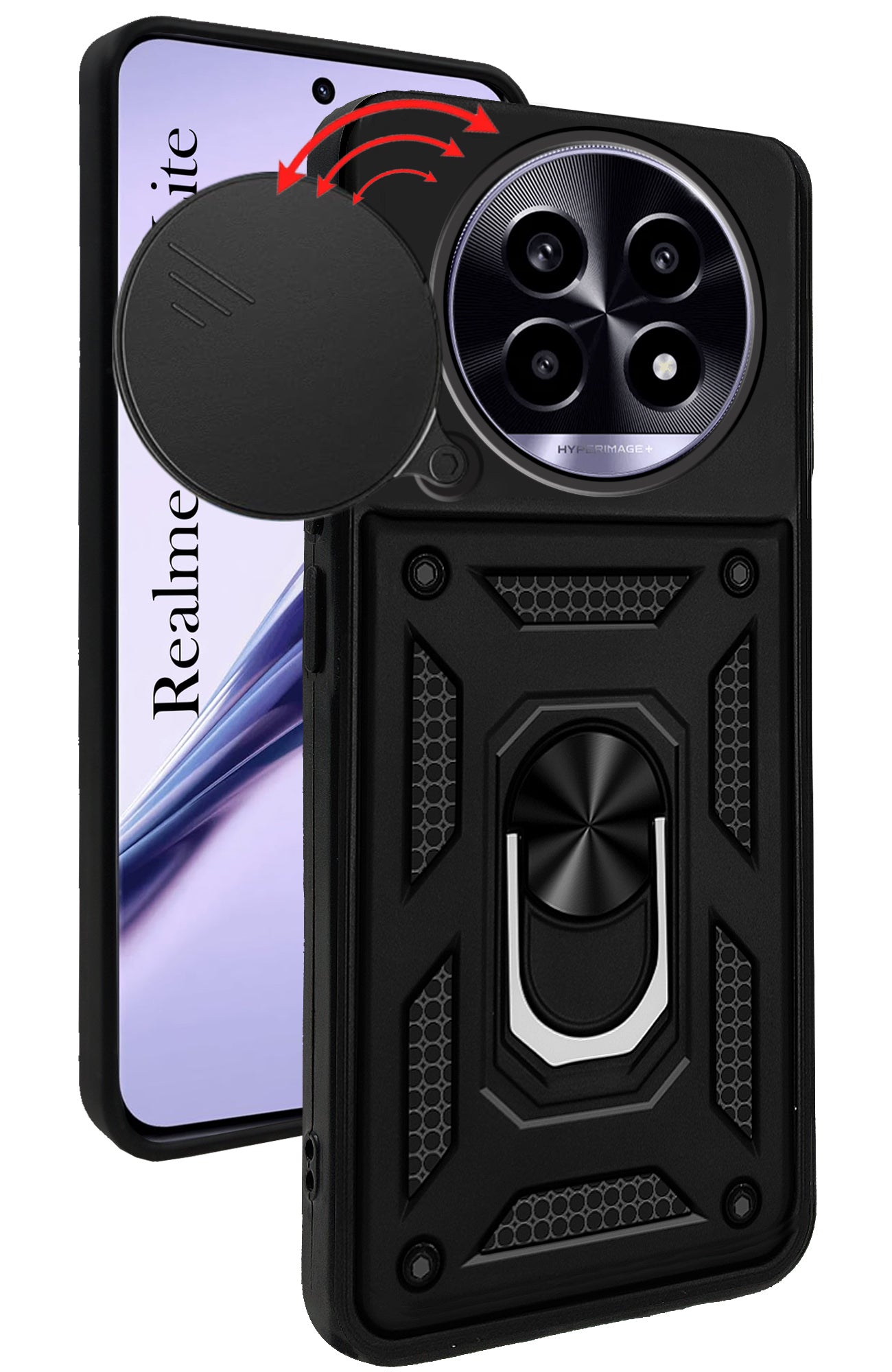 For Realme 14 Pro Lite Back Cover Case (Hybrid Dual Armor Polycarbonate)