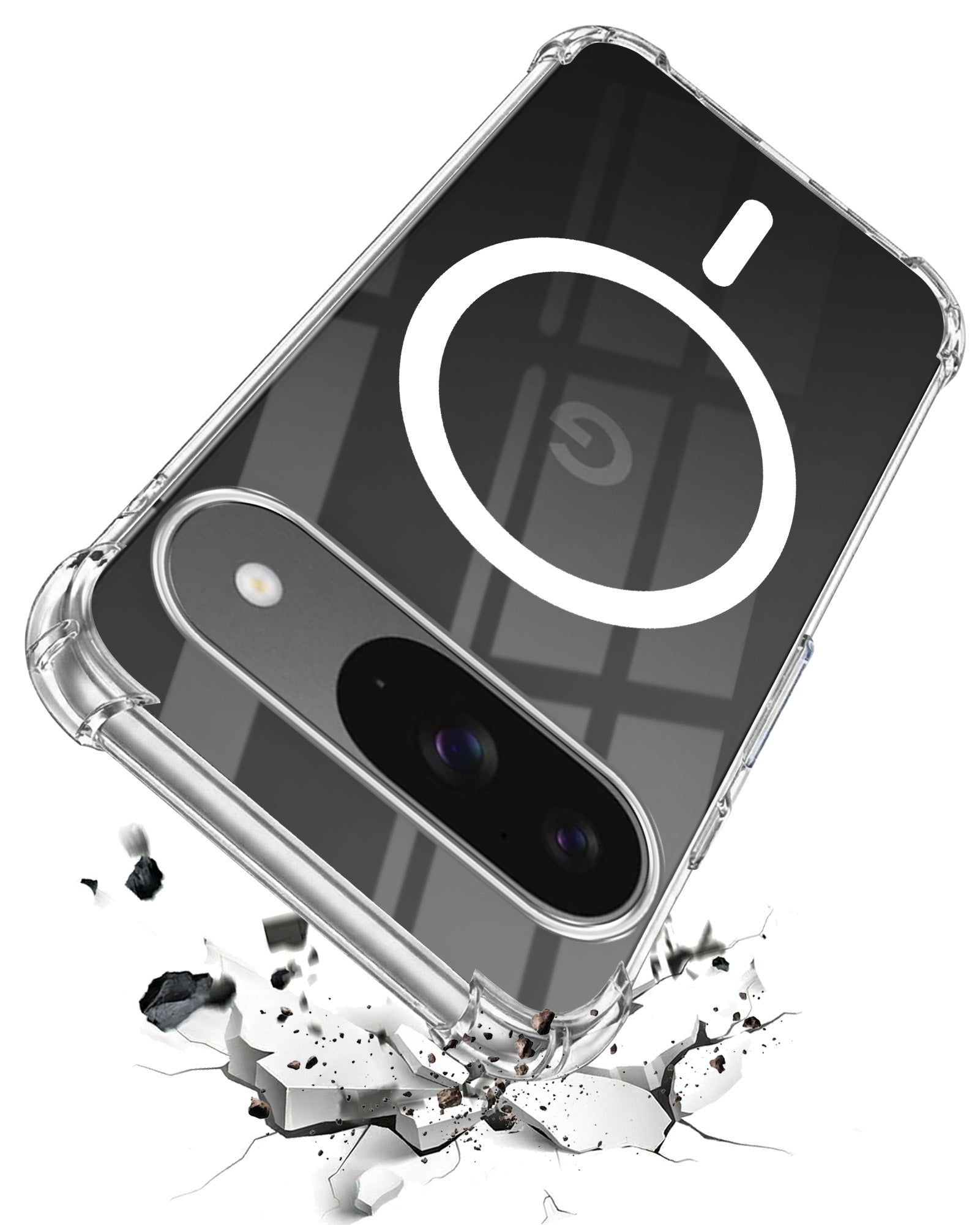 For Google Pixel 9 Back Cover Shockproof Crystal-Clear (Magsafe Wireless Support | Drop & Camera Protection | Hard Polycarbonate)