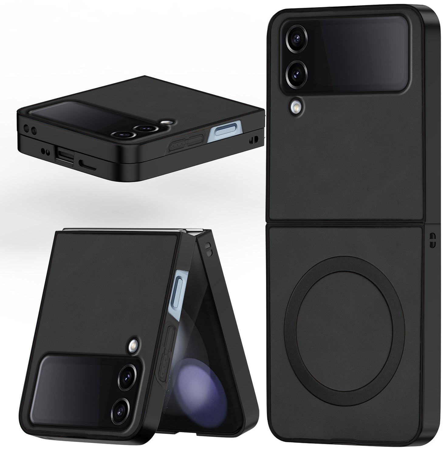 For Samsung Galaxy Z Flip 4 5G Back Cover Case (MagSafe Wireless Charging Compatible | Sleek Leather Finish | Inside Microfiber Cloth)