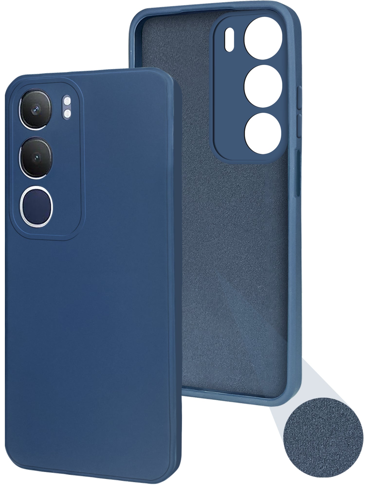 For Vivo Y29 Back Cover Case ( Matte Finish Silicone with Inside Fiber cloth)