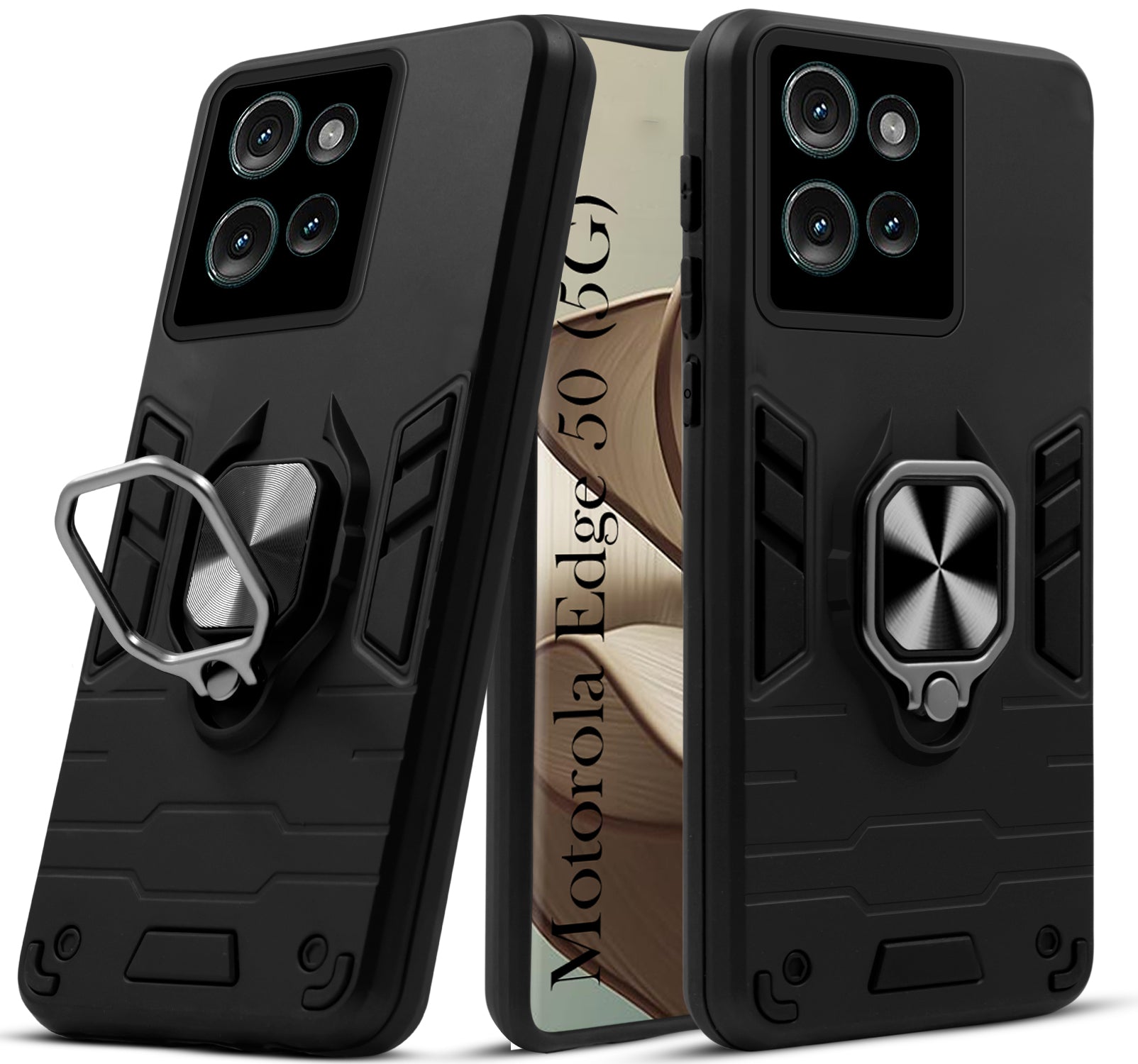 For Motorola Moto Edge 50 Back Cover Case (Shockproof Polycarbonate Dual Layer Hybrid Armor)