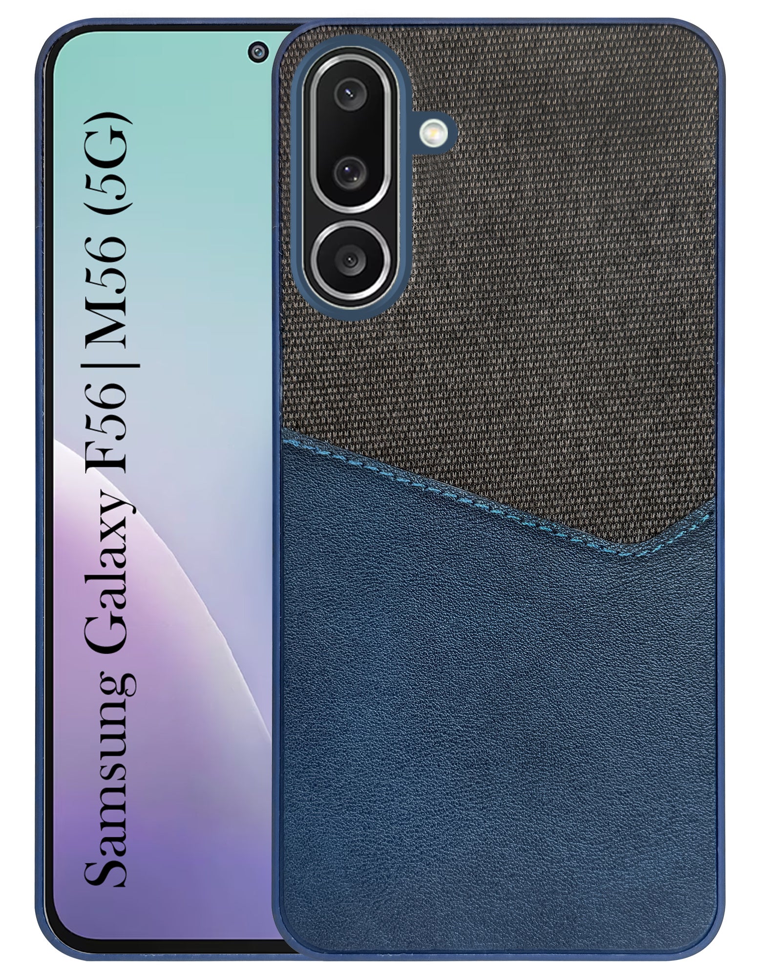 For Samsung Galaxy M56 | Samsung Galaxy F56 Back Cover Case (Dual PU Leather Stitch | Professional Minimalist | Soft and Flexible)