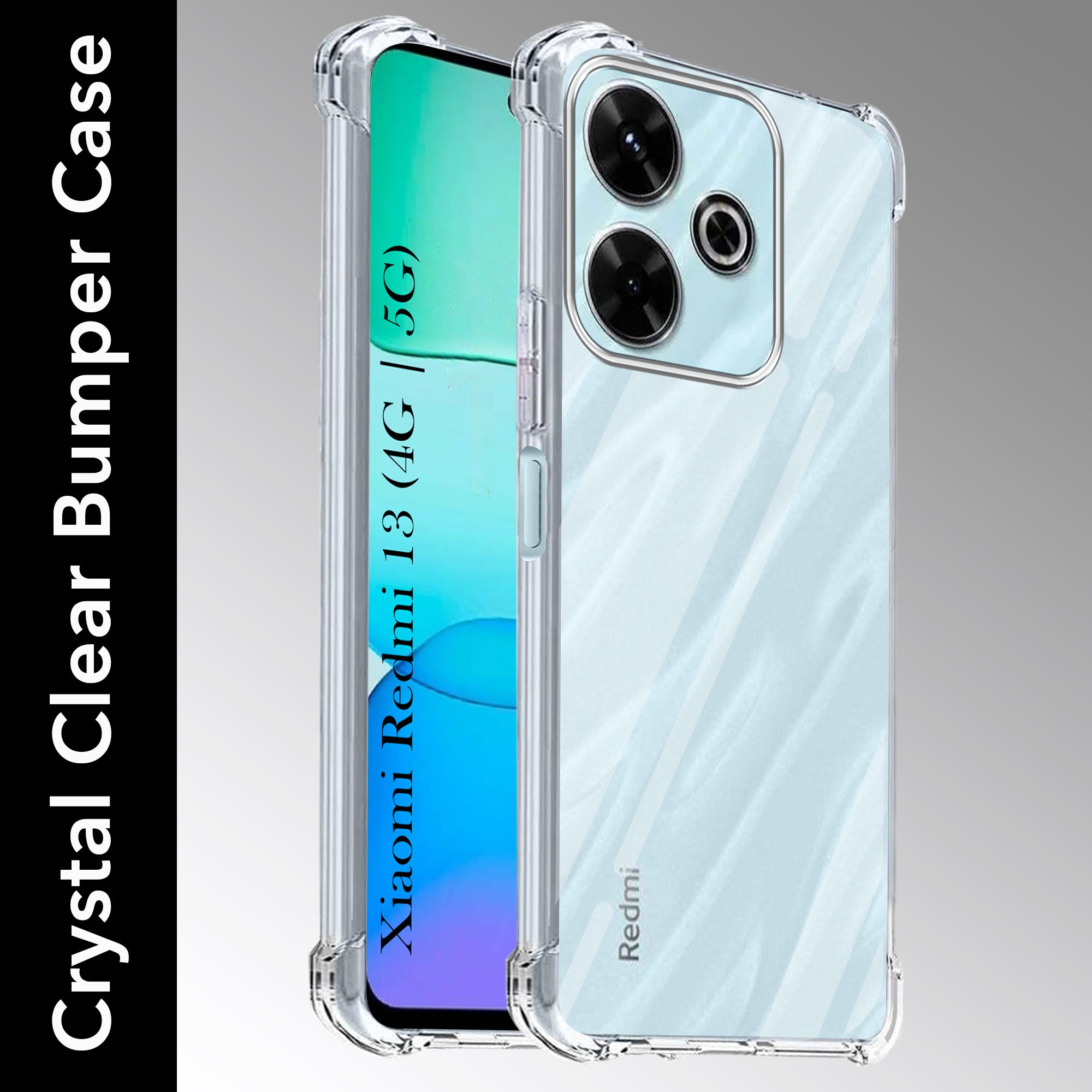 For Xiaomi Mi Redmi 13 4G | 5G Back Cover Shockproof Crystal-Clear (Drop & Camera Protection | Hard Polycarbonate)