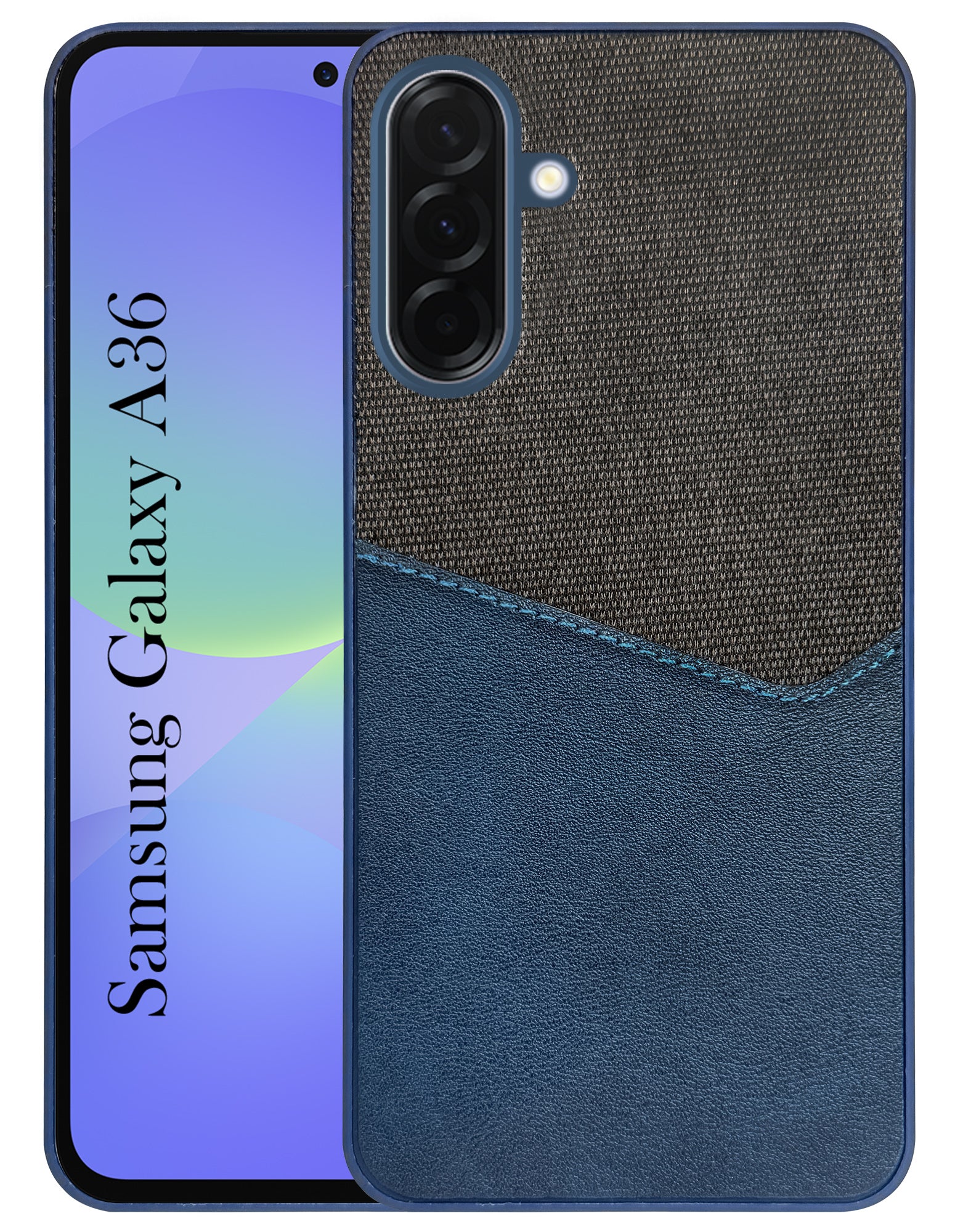 For Samsung Galaxy A36 5G Back Cover Case (Dual PU Leather Stitch | Professional Minimalist | Soft and Flexible)
