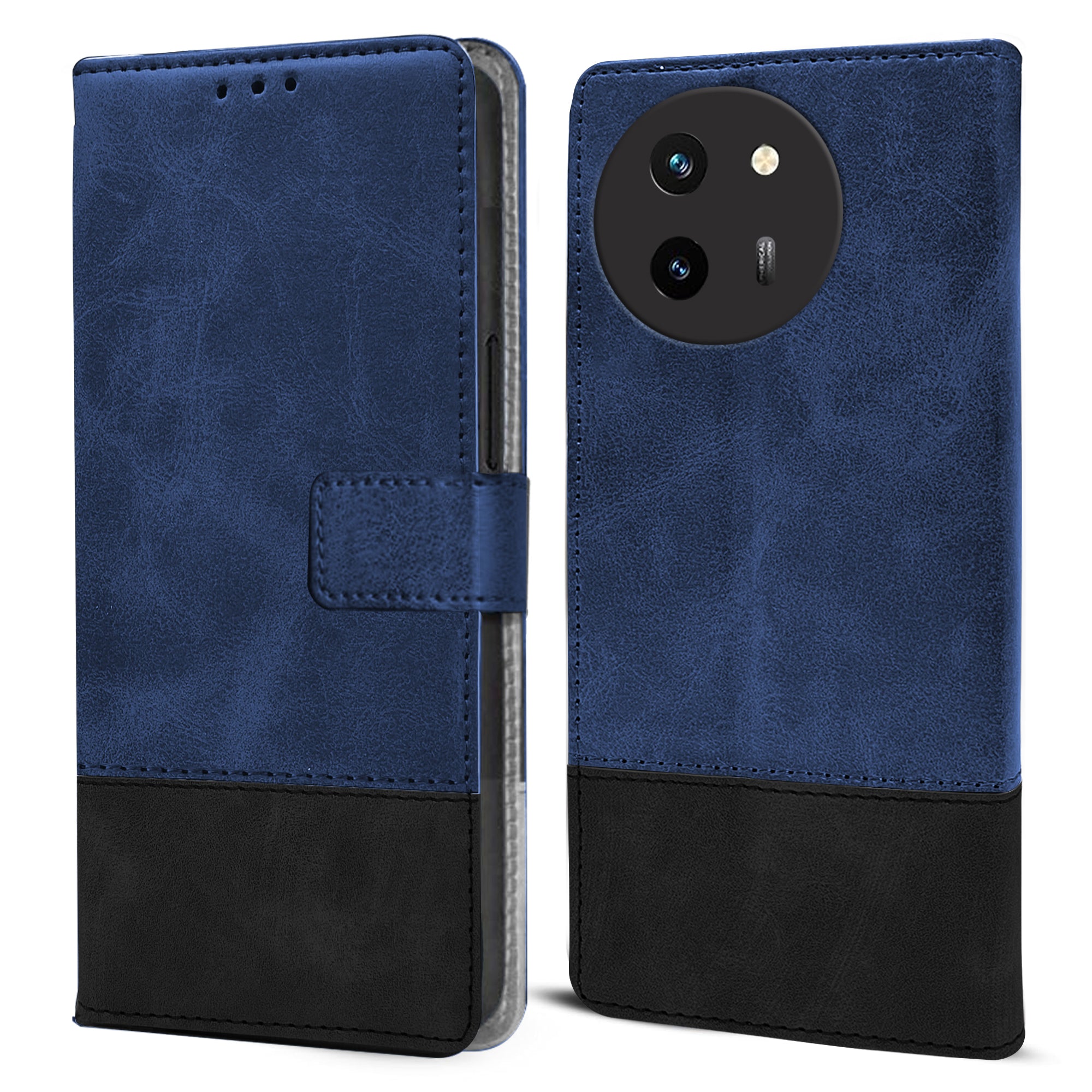For Vivo T3x 5G Flip Cover Case ( Professional Dual Leather Wallet with Magnetic Closure)
