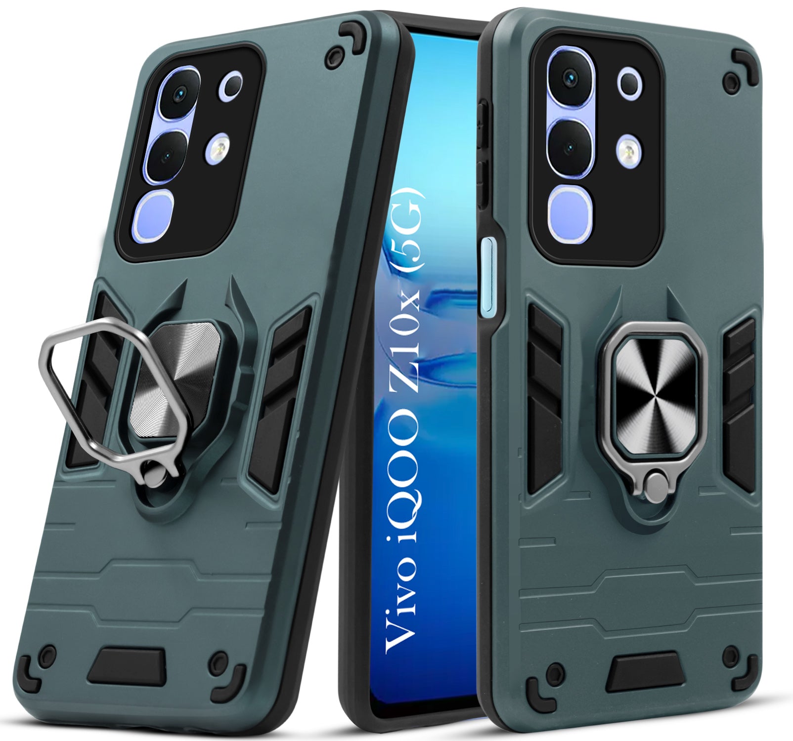 For Vivo iQOO Z10x Back Cover Case (Shockproof Polycarbonate Dual Layer Hybrid Armor)