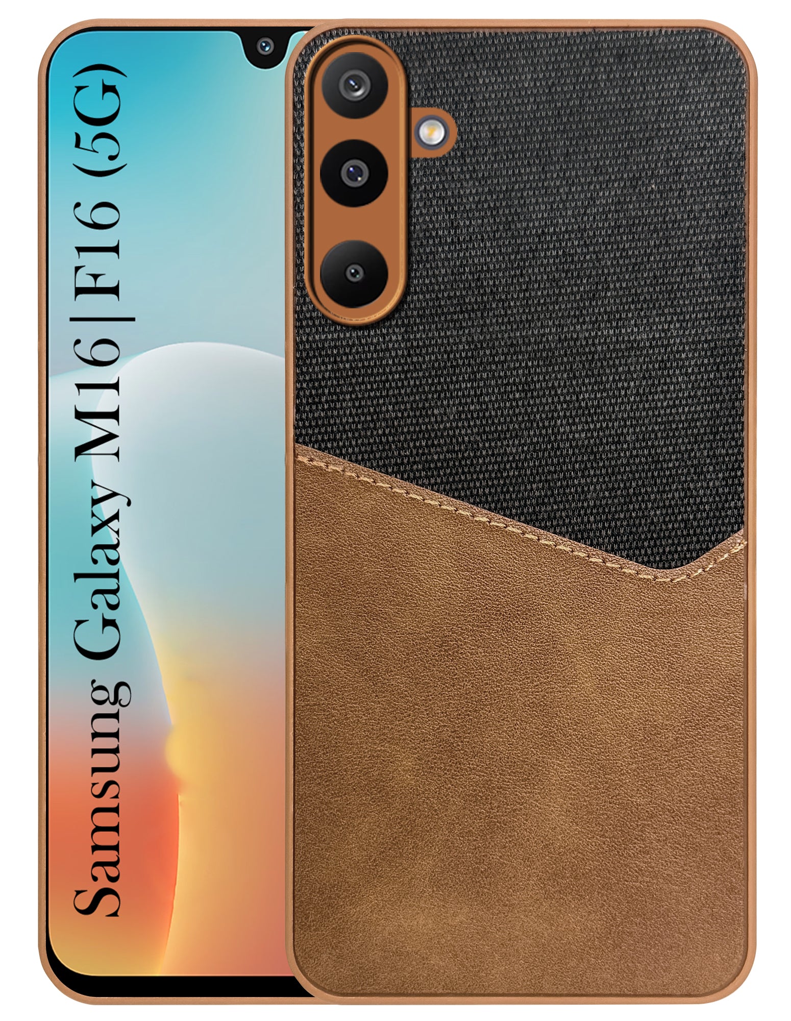 For Samsung Galaxy M16 5G | Samsung Galaxy F16 Back Cover Case (Dual PU Leather Stitch | Professional Minimalist | Soft and Flexible)