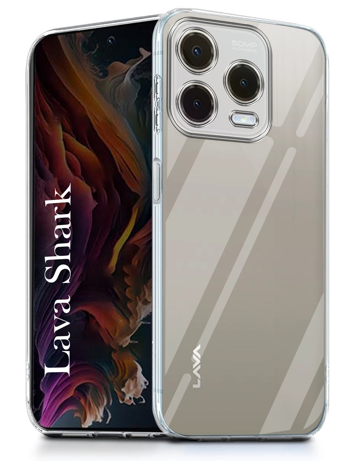 For Lava Shark Back Cover ( Silicone Clear Shockproof Case with Camera Protection | Soft and Flexible | Transparent)