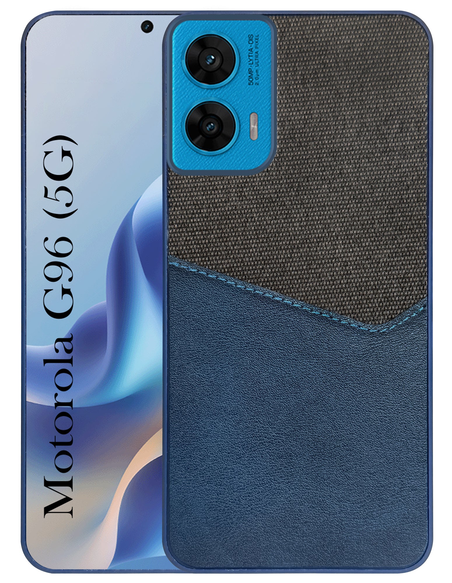 For Motorola Moto G96 Back Cover Case (Dual PU Leather Stitch | Professional Minimalist | Soft and Flexible)