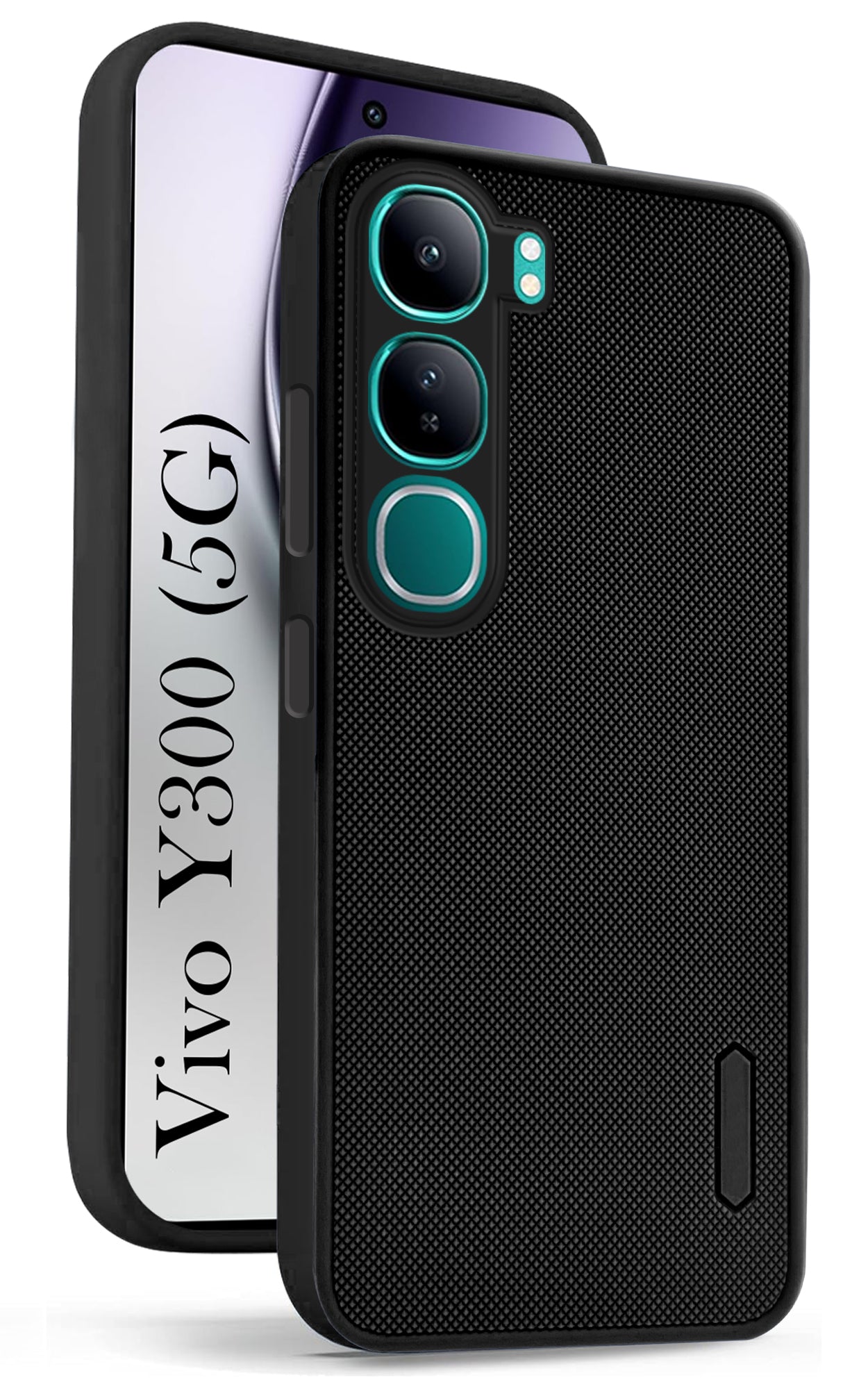 For Vivo Y300 Back Cover Case (Textured Grip Design | Micro-Fiber Cloth Inside | Slim and Light Weight | Soft Touch and Feel | )