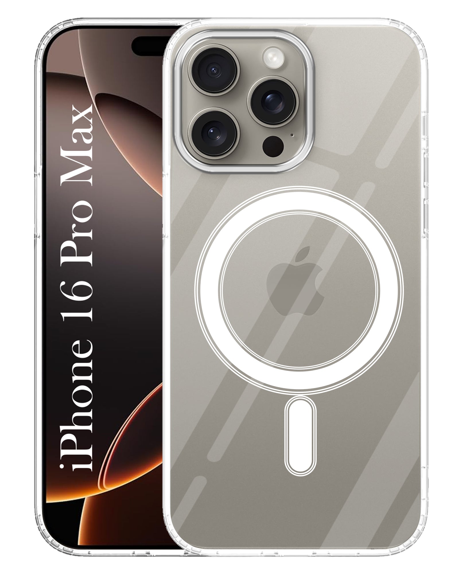 For Apple iPhone 16 Pro Max Back Cover Case ( MagSafe Compatible Wireless Charging | Hybrid Camera Bump Protection | Shockproof Polycarbonate Material)