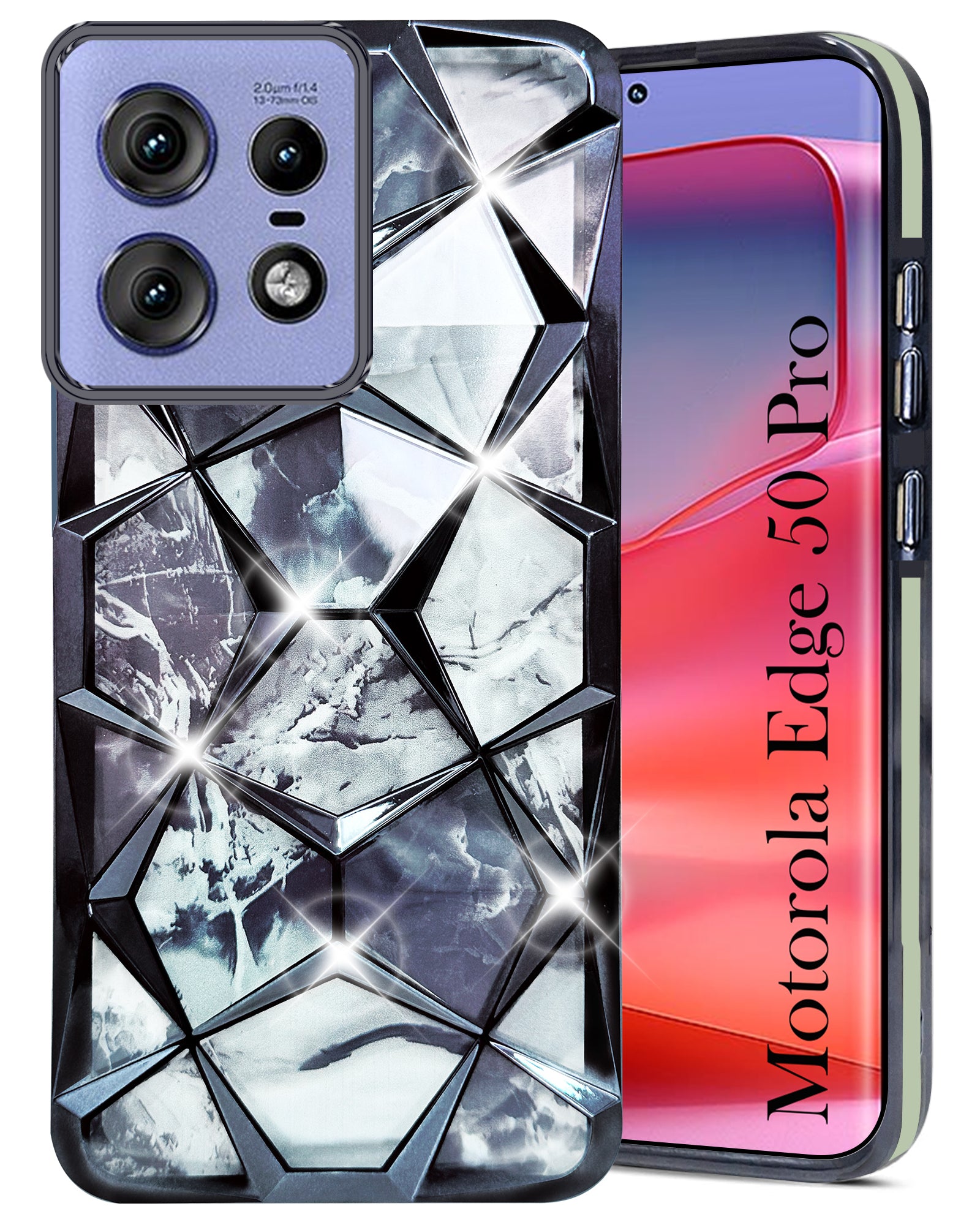 XINYEXIN Cover Glitter Per Motorola Edge 50, Custodia Bling Brilla