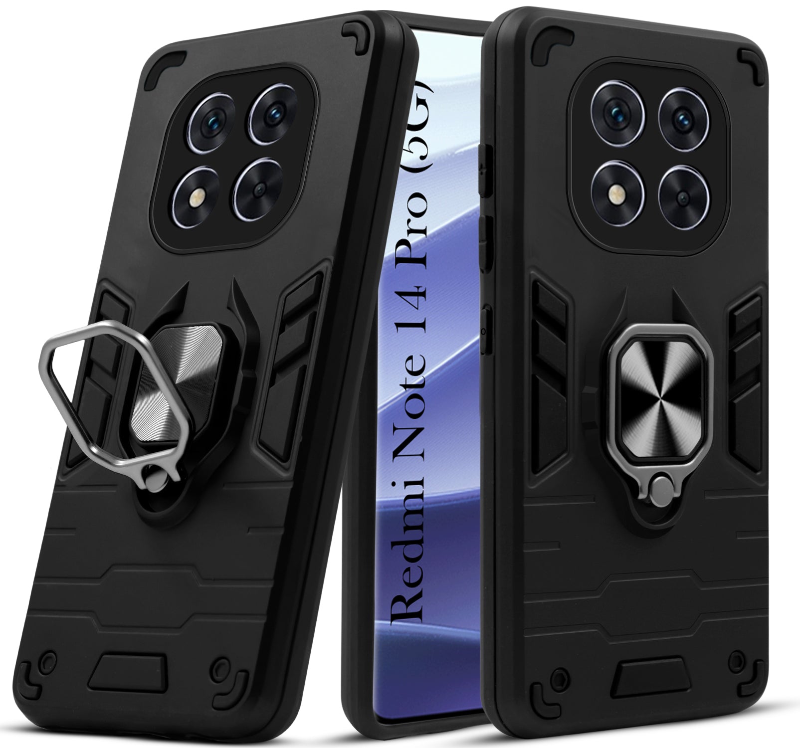 For Redmi Note 14 Pro Back Cover Case (Shockproof Polycarbonate Dual Layer Hybrid Armor)