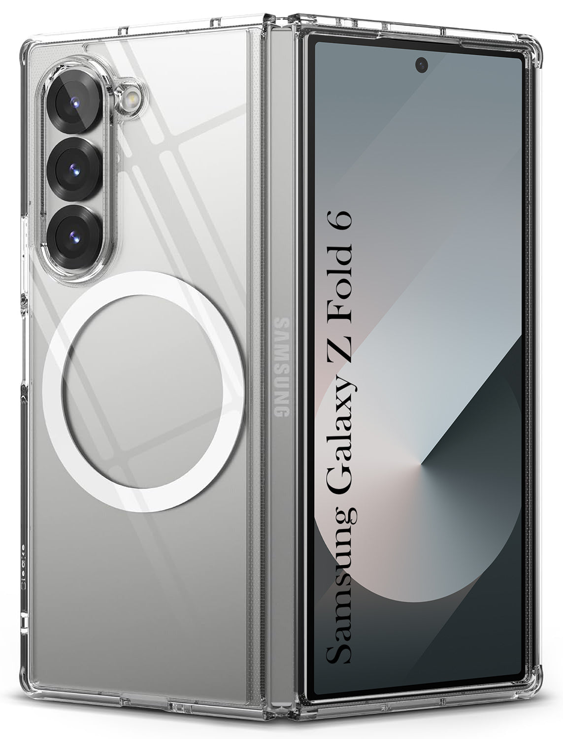 For Samsung Galaxy Z Fold 6 Back Cover Case Lifetime Anti-Yellow Clear(Magnetic Charging Support | Sleek Hard Crystal | Shockproof and Camera Protection)
