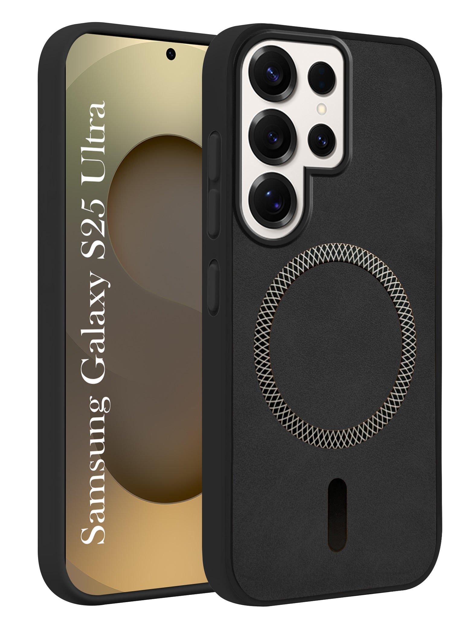 For Samsung Galaxy S25 Ultra Back Cover Case (Sleek Leather Finish | MagSafe Compatible Wireless Charging | Camera Bump Protection)