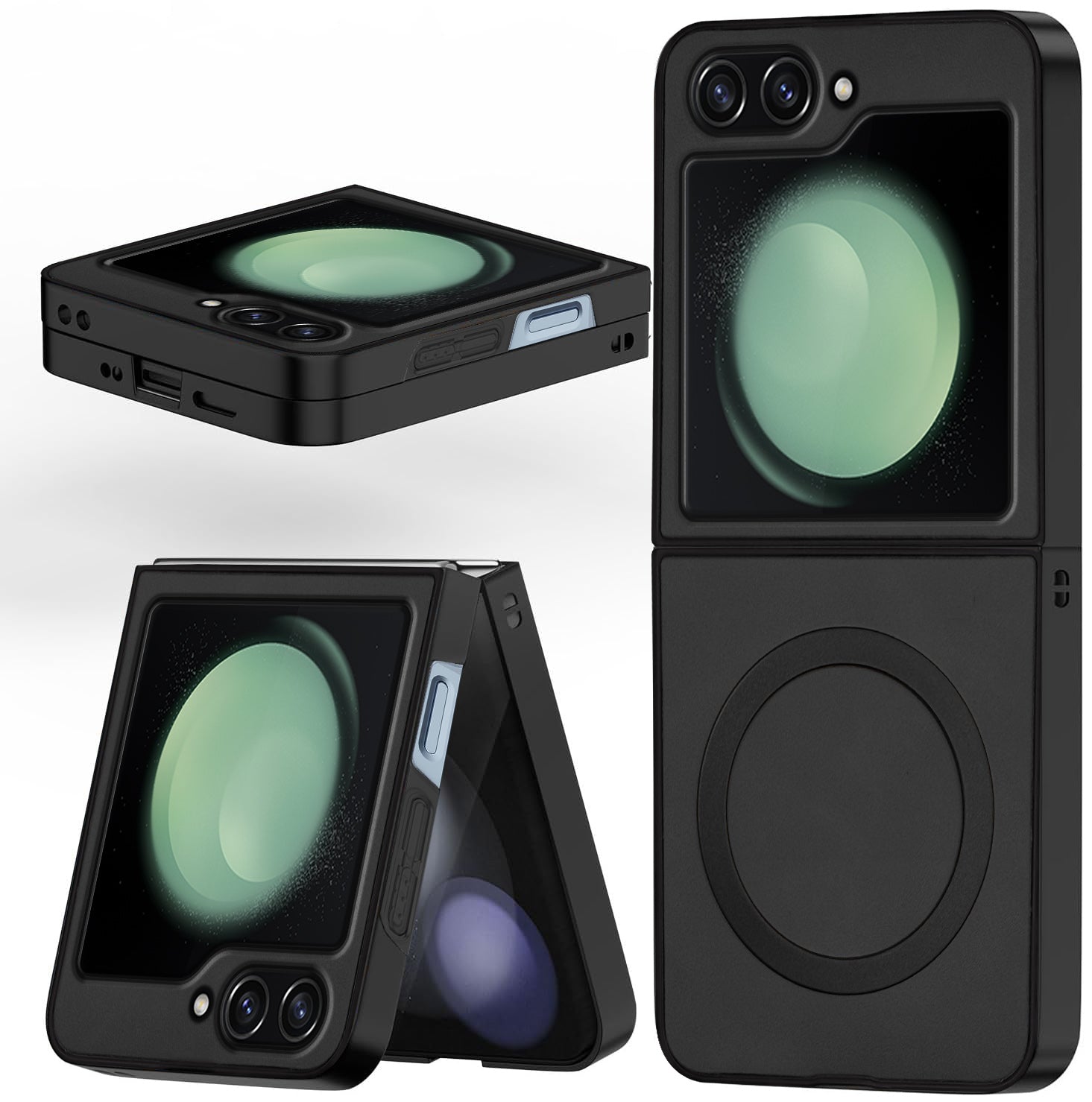 For Samsung Galaxy Z Flip 5 5G Back Cover Case (MagSafe Wireless Charging Compatible | Sleek Leather Finish | Inside Microfiber Cloth)